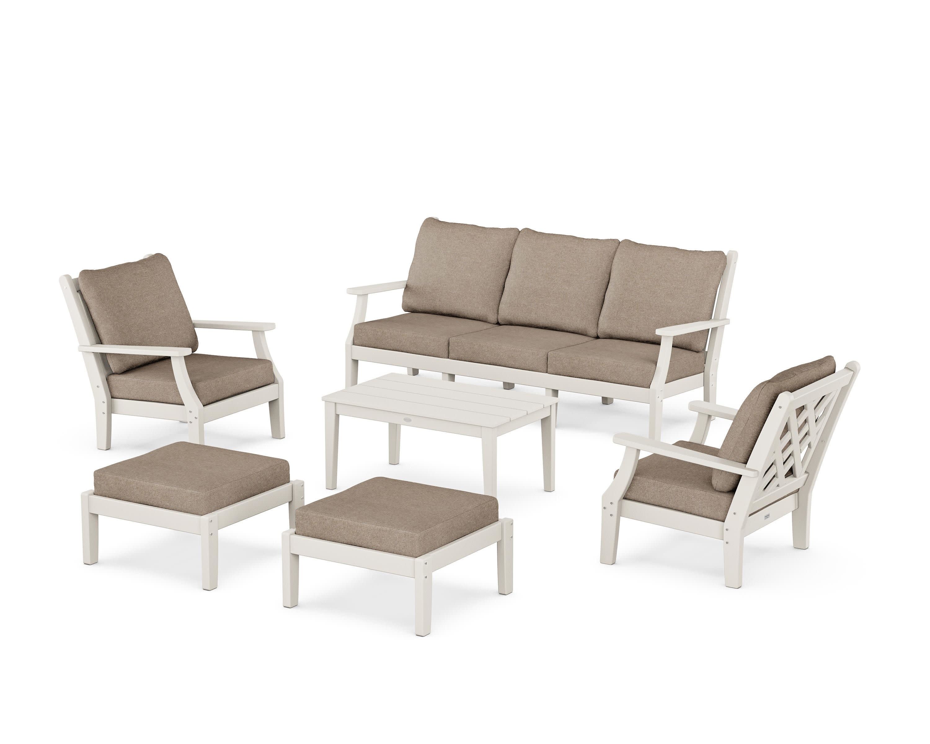Wovendale 6-Piece Lounge Sofa Set in Sand / Spiced Burlap