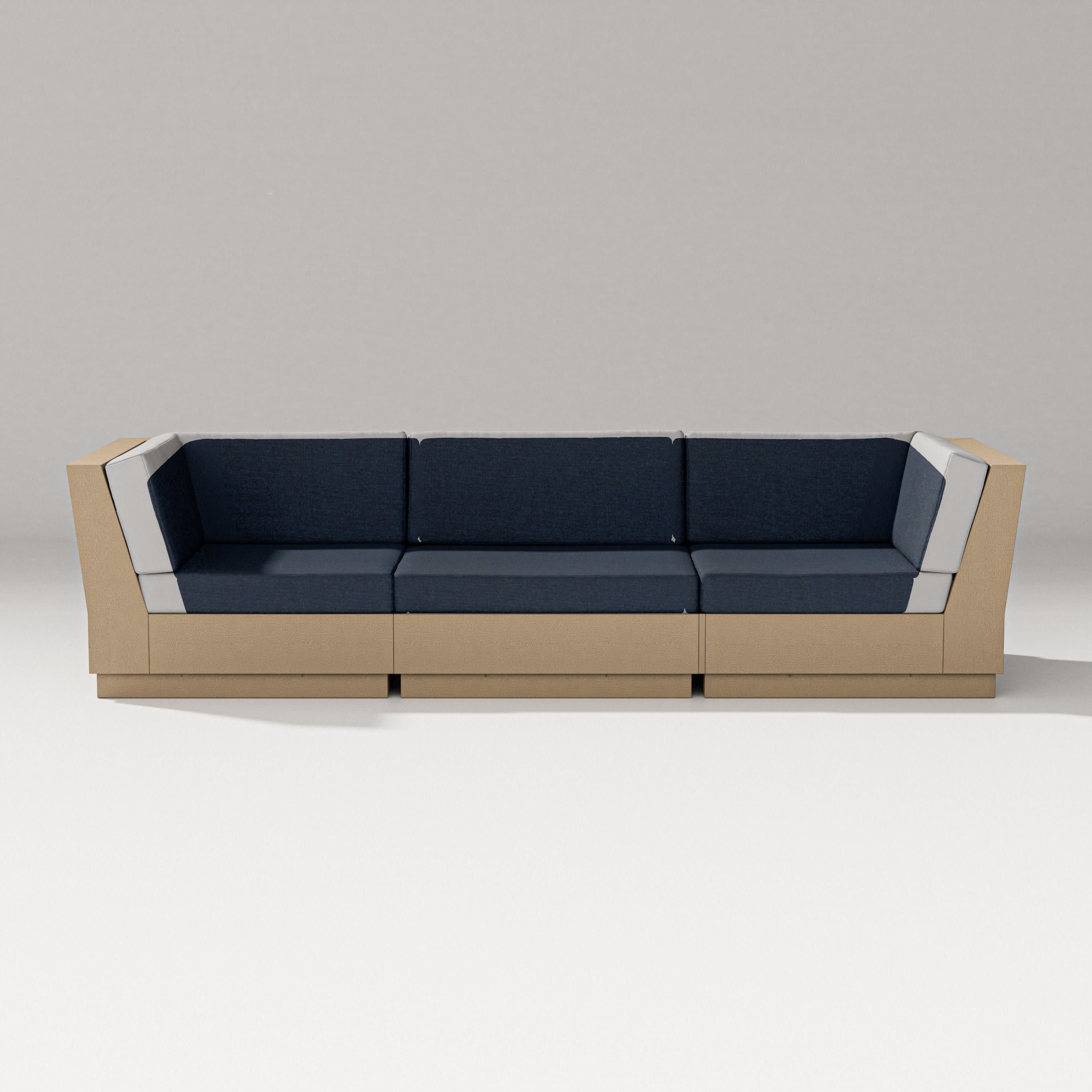 Elevate Sofa Sectional in Vintage Sahara / Marine Indigo