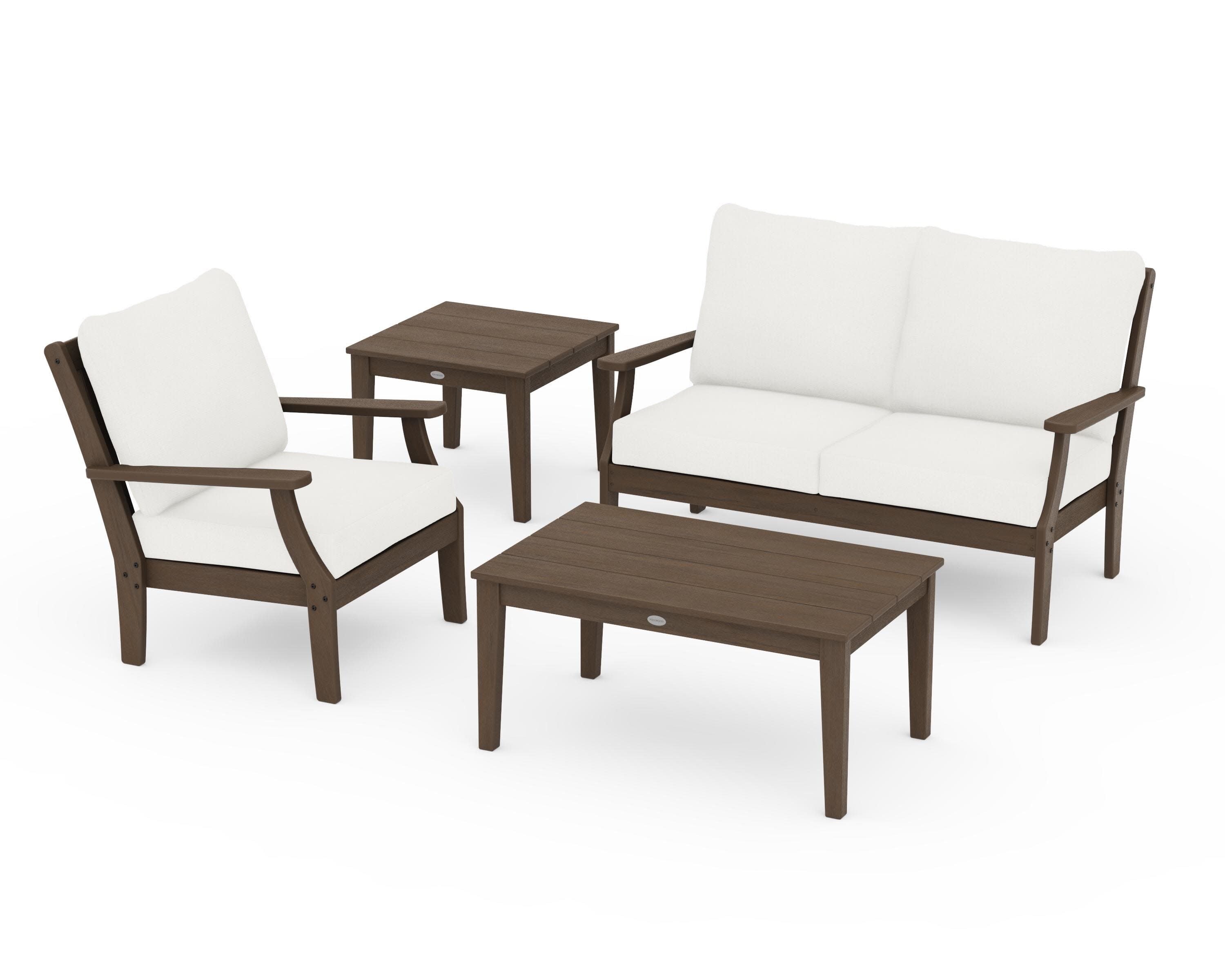 Braxton 4-Piece Deep Seating Set in Kona / Natural Linen