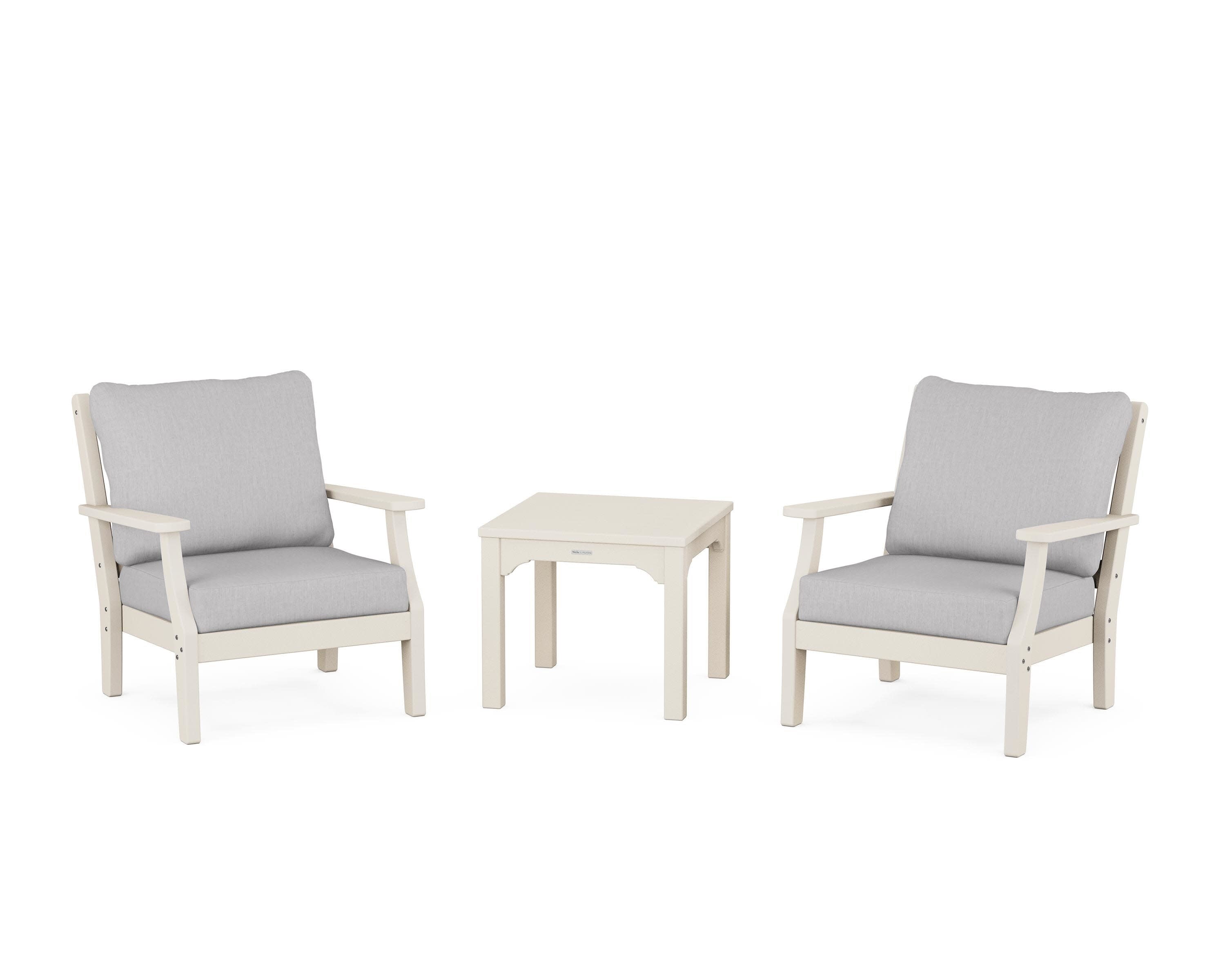 Chinoiserie 3-Piece Deep Seating Set in Sand / Granite