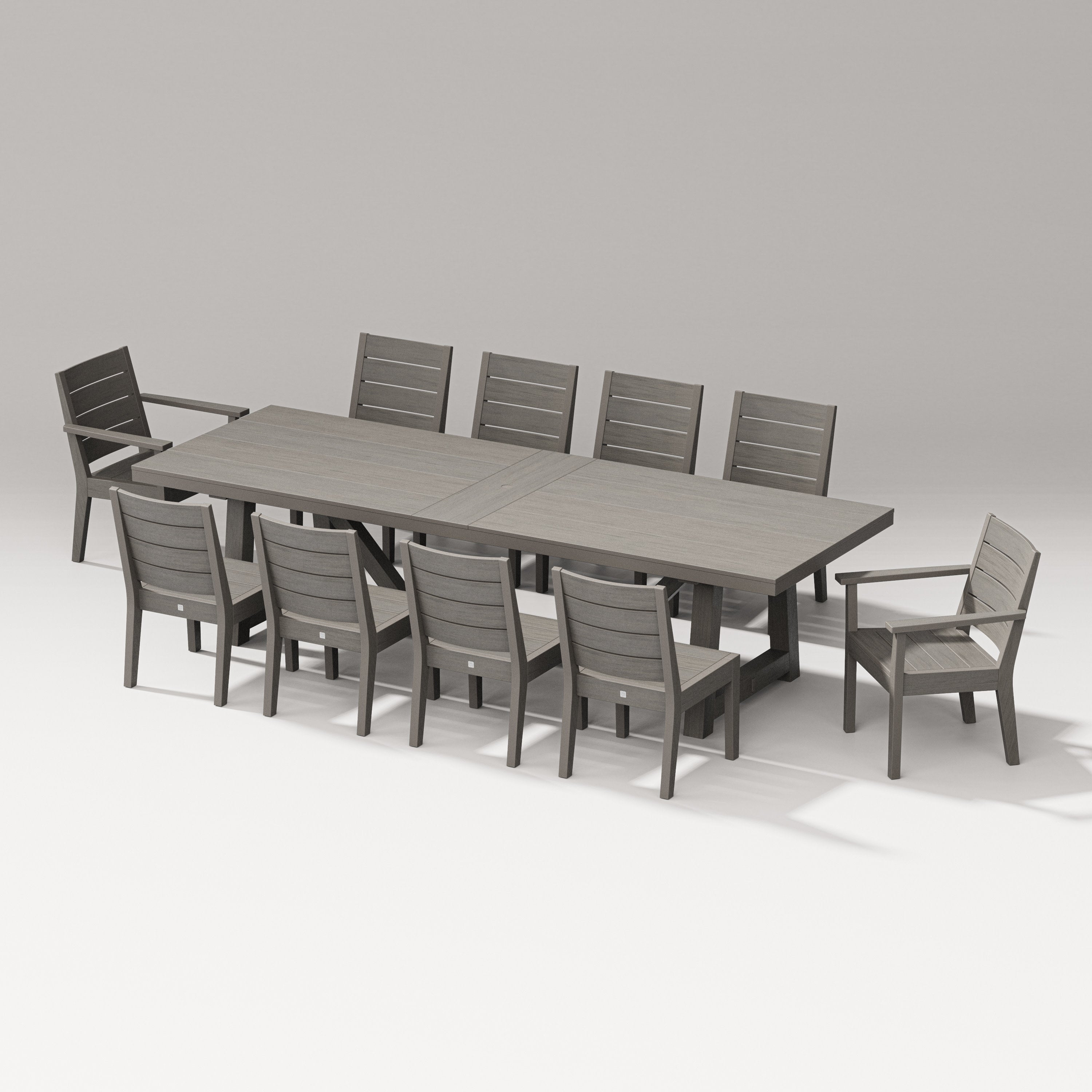Latitude 11-Piece A-Frame Table Dining Set in Driftwood
