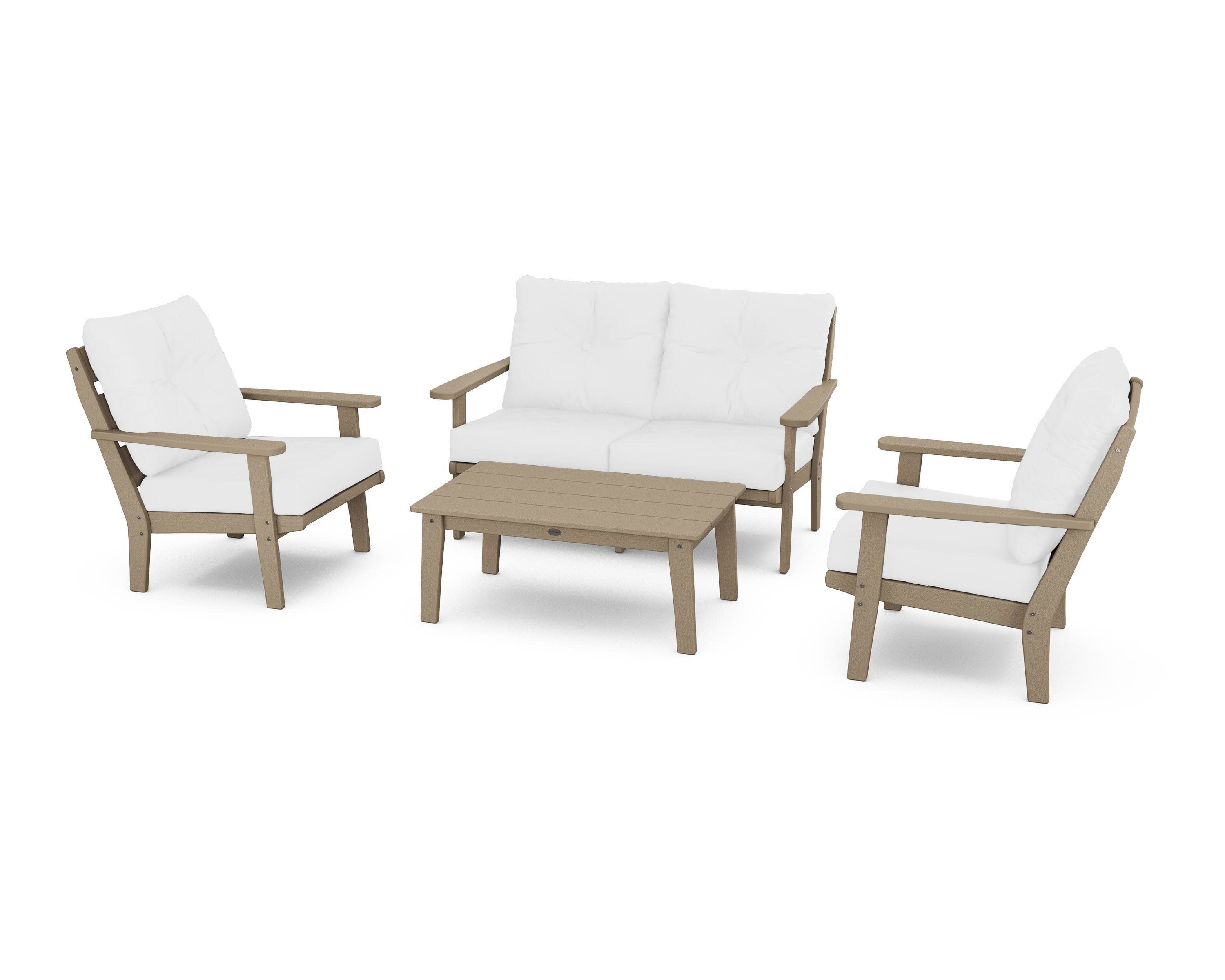 Lakeside 4-Piece Deep Seating Set in Vintage Sahara / Natural