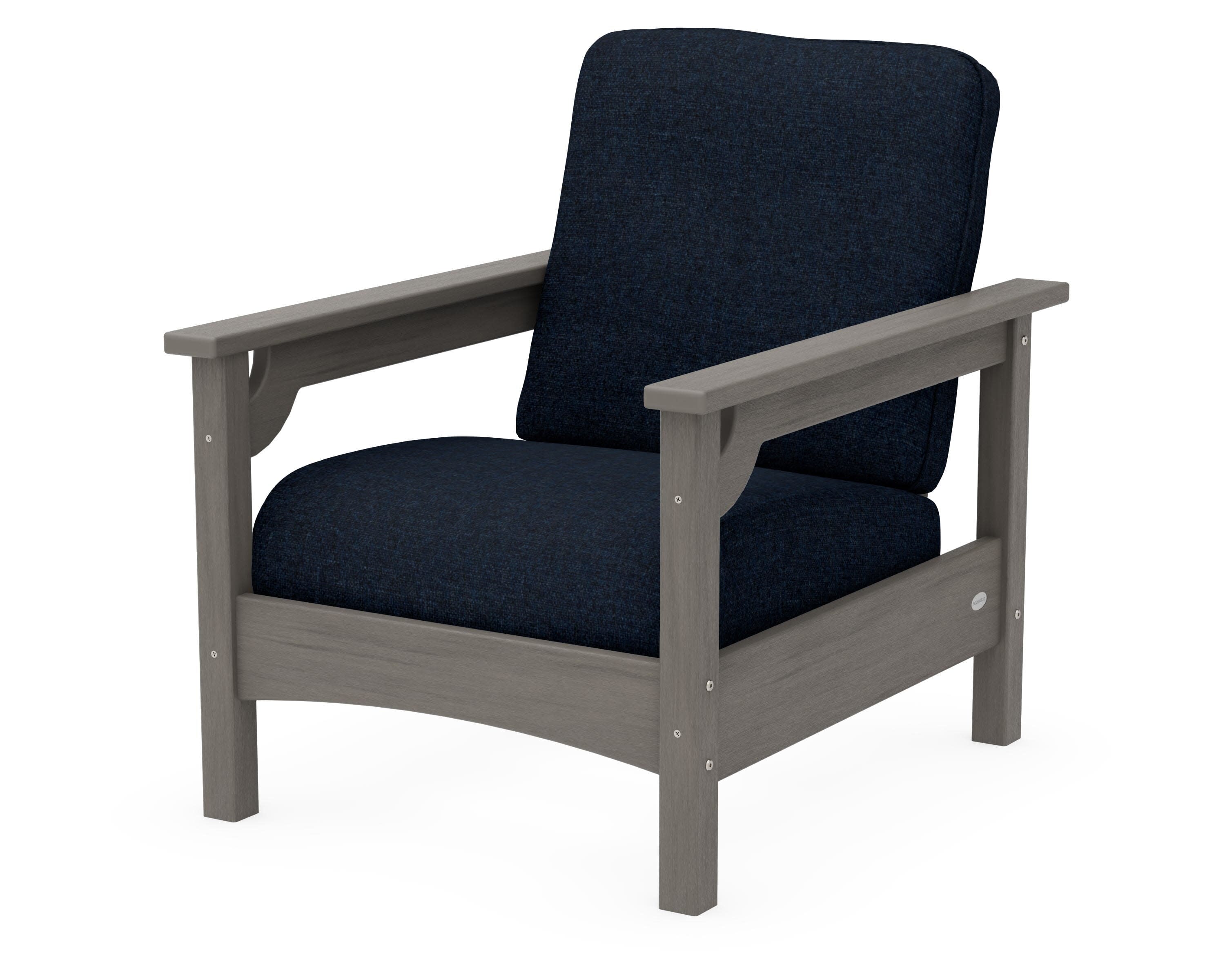 Club Chair in Driftwood / Marine Indigo
