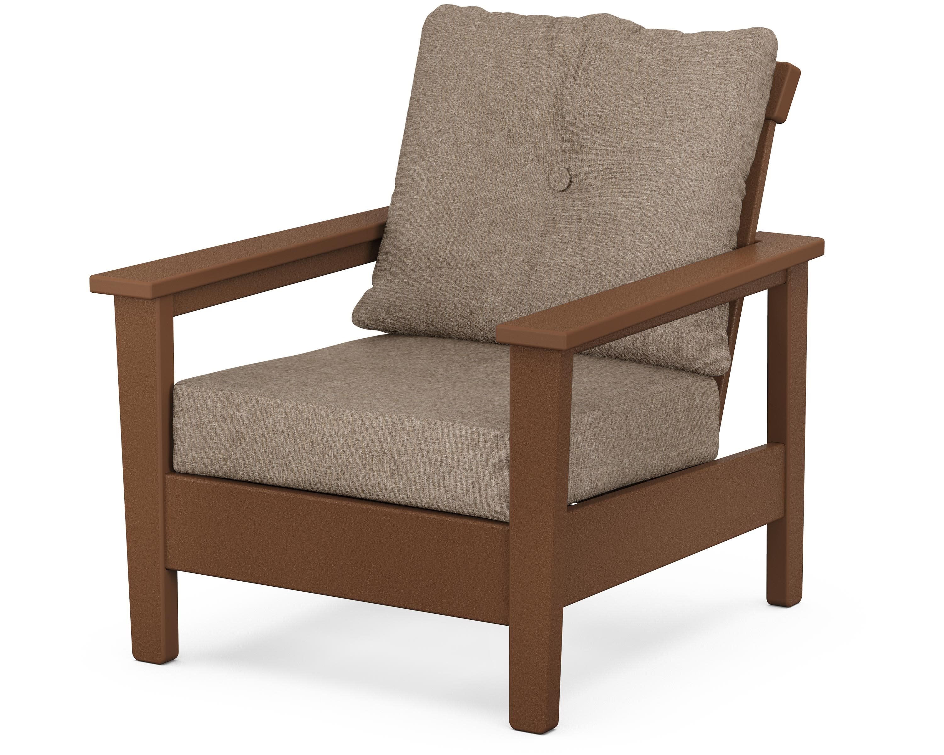 Prescott Deep Seating Chair in Teak / Spiced Burlap