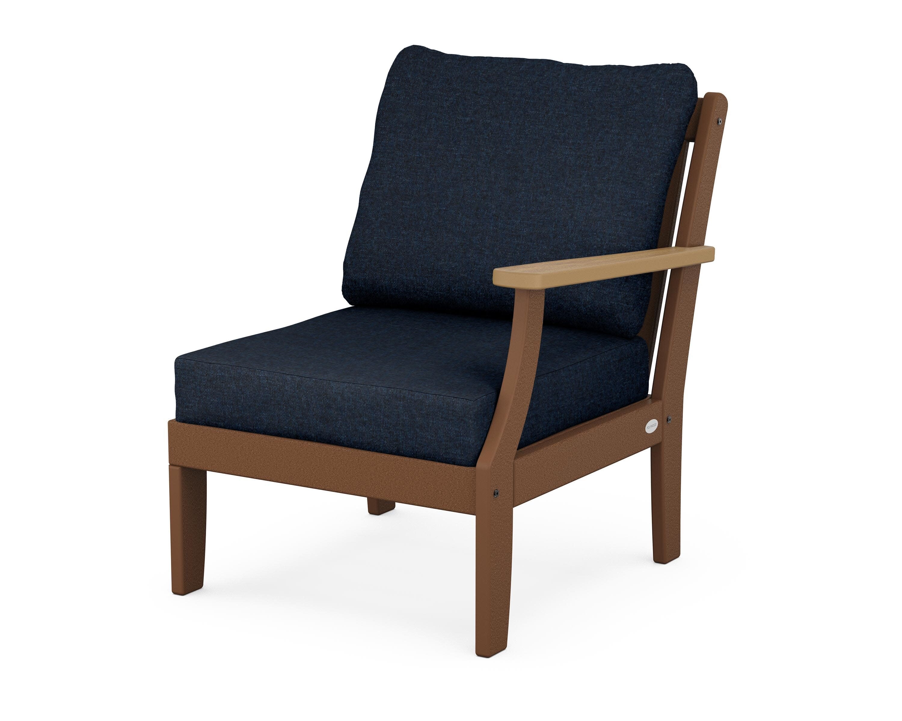 Braxton Modular Right Arm Chair in Teak / Natural / Marine Indigo
