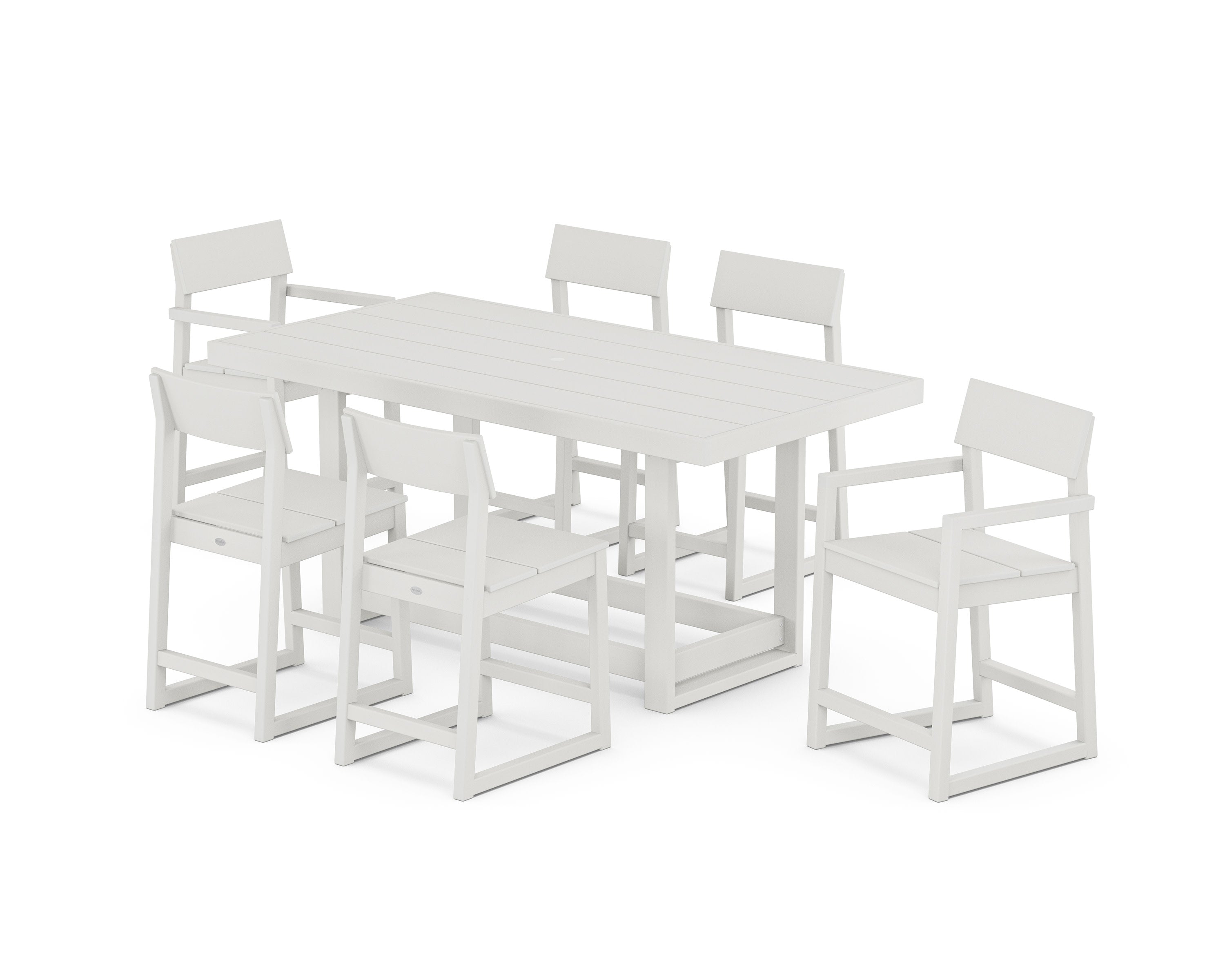 EDGE 7-Piece Counter Table Set in Vintage White