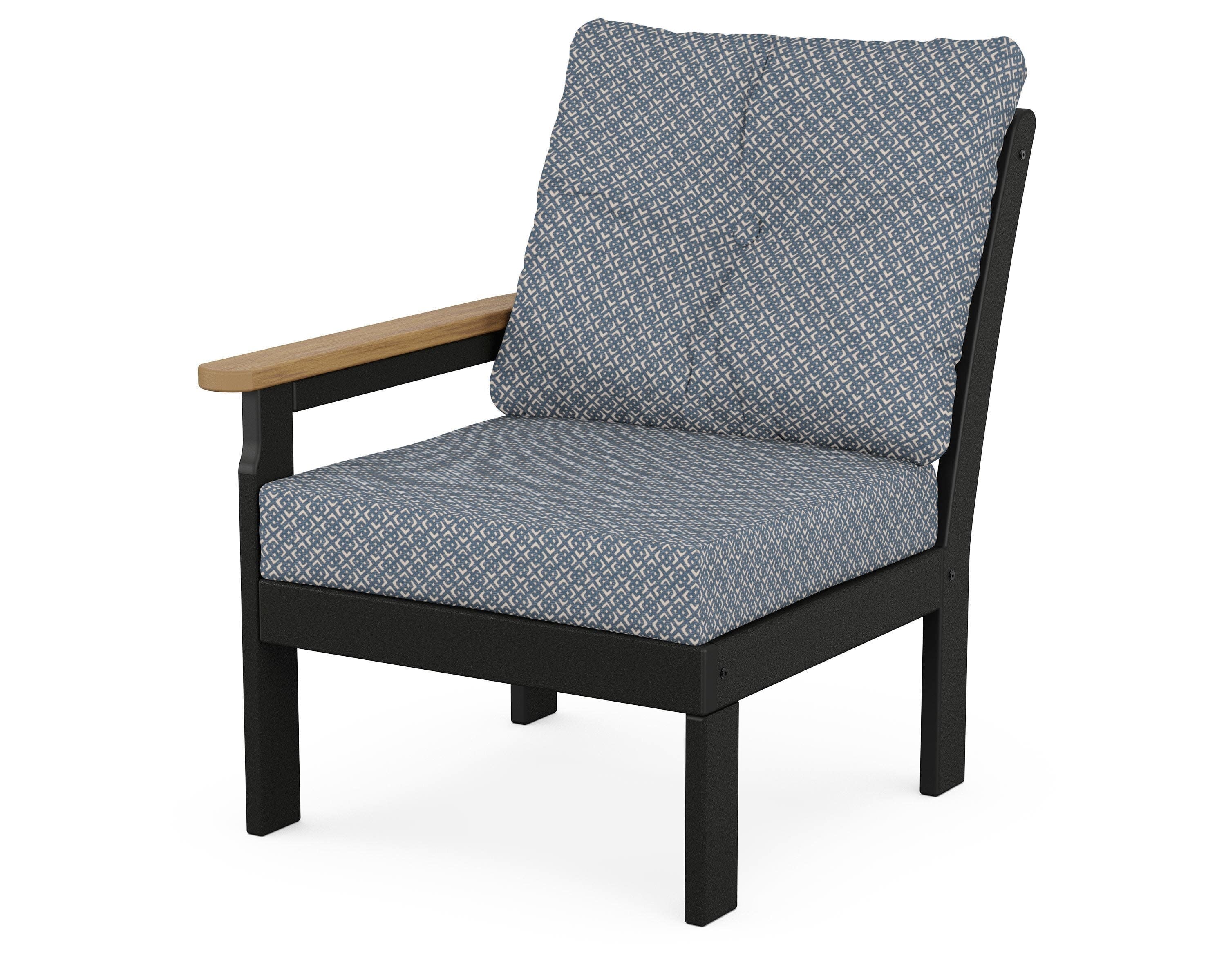 Vineyard Modular Left Arm Chair in Black / Natural / Hopscotch