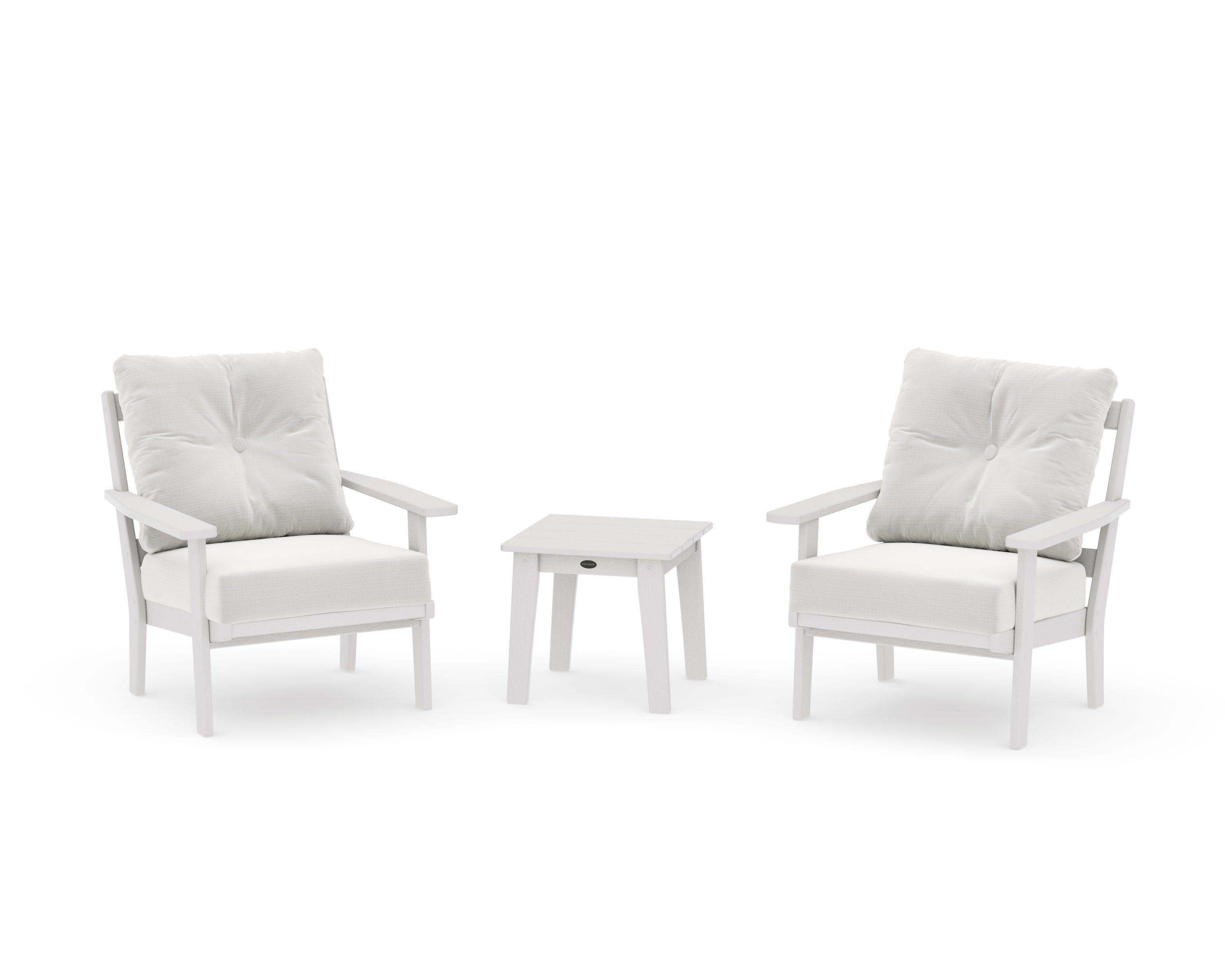 Oxford 3-Piece Deep Seating Set in Vintage White / Natural Linen