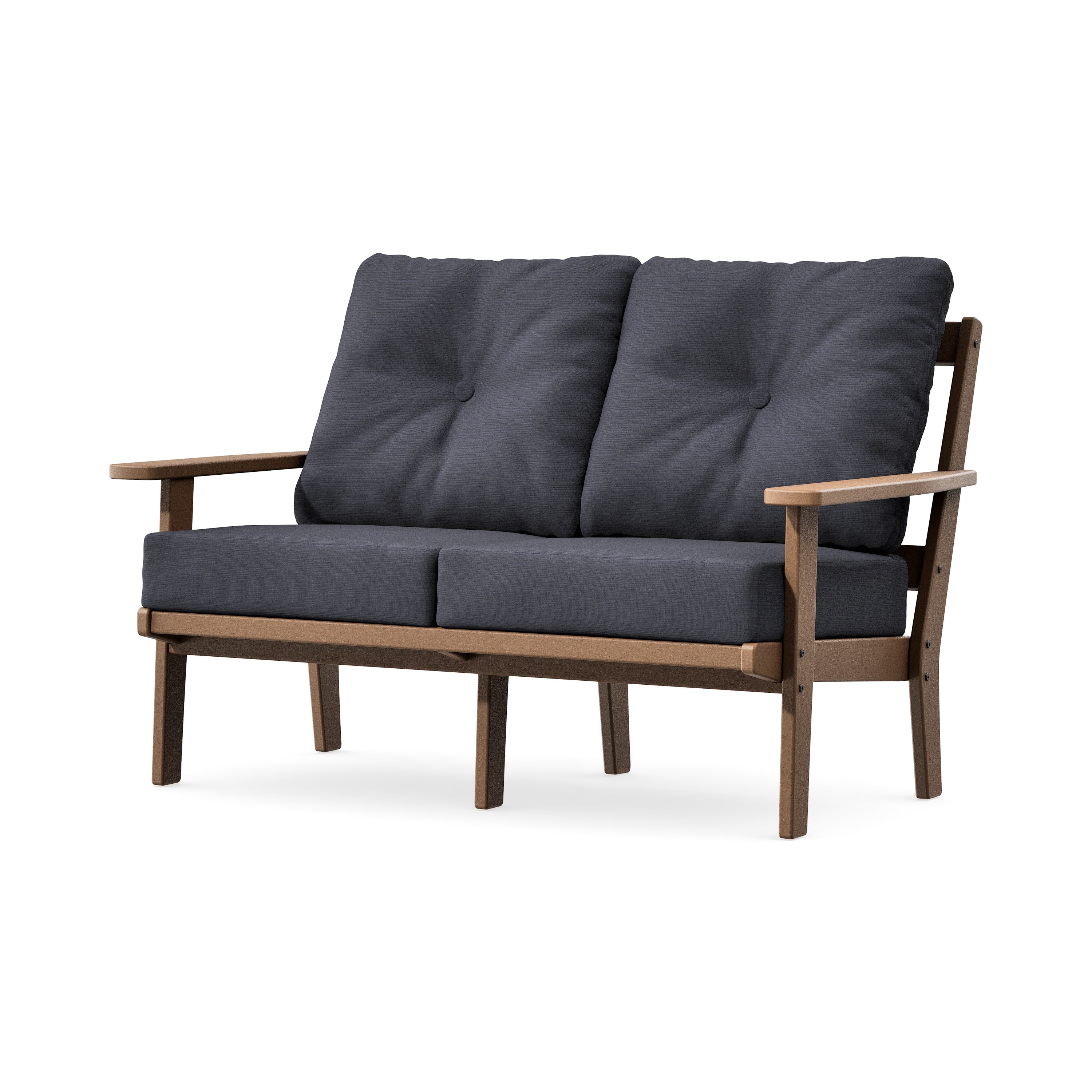 Prairie Deep SeatingLoveseat in Teak / Midnight Linen