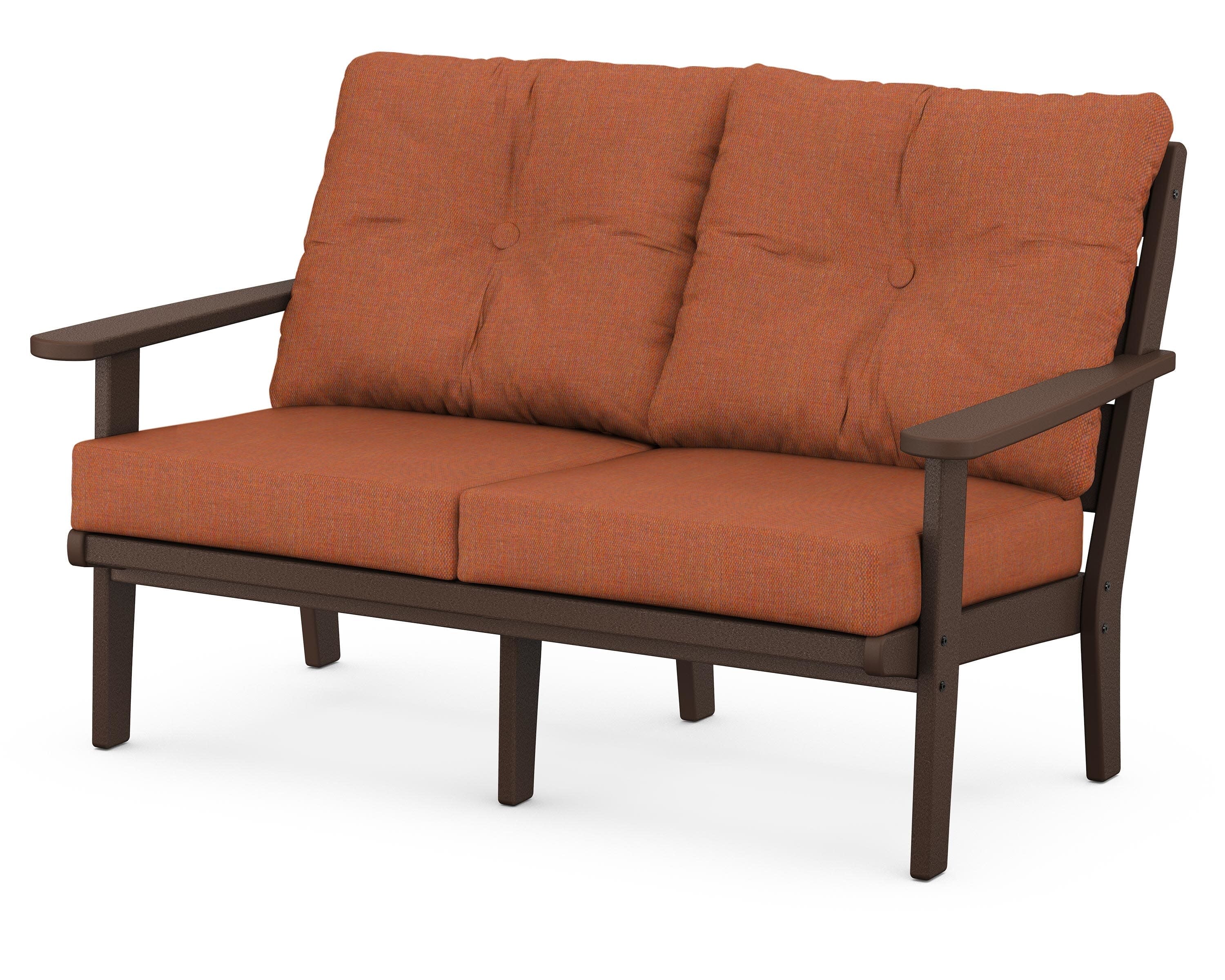 Lakeside Deep Seating Loveseat in Mahogany / Play Adobe