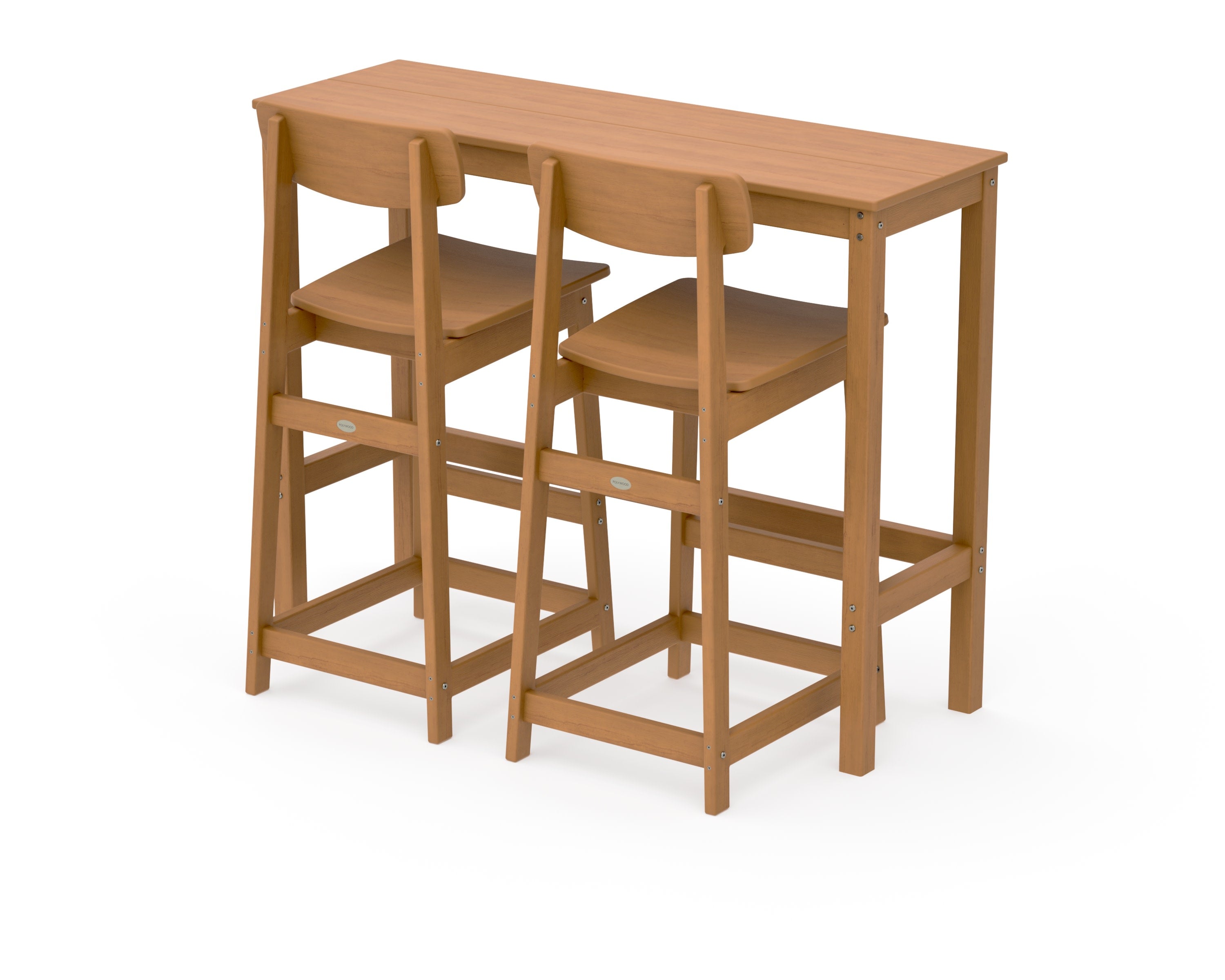 Modern Studio Urban Bar Chair 3-Piece Balcony Set in Natural