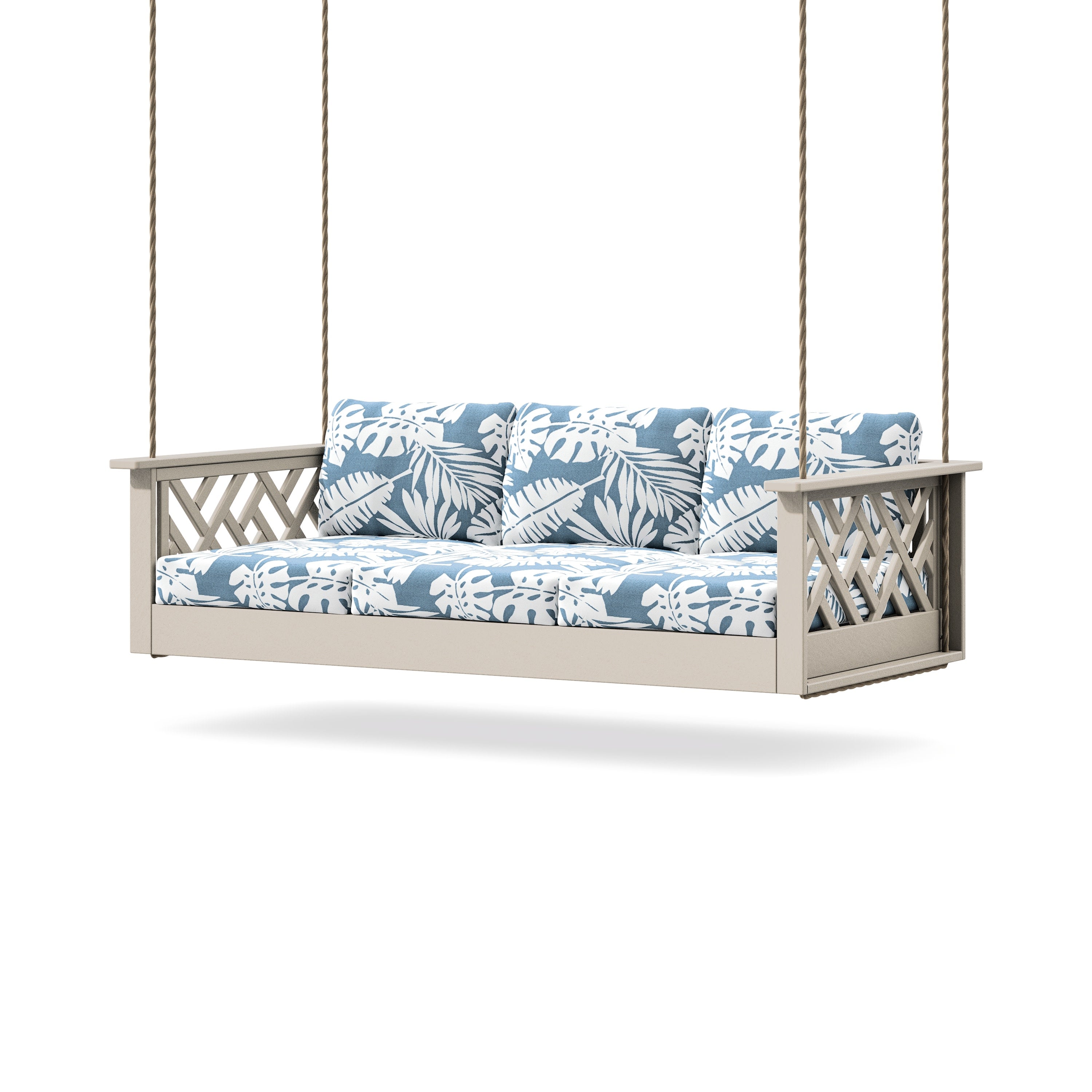 Chippendale Daybed Swing in Sand / Leaf Sky Blue