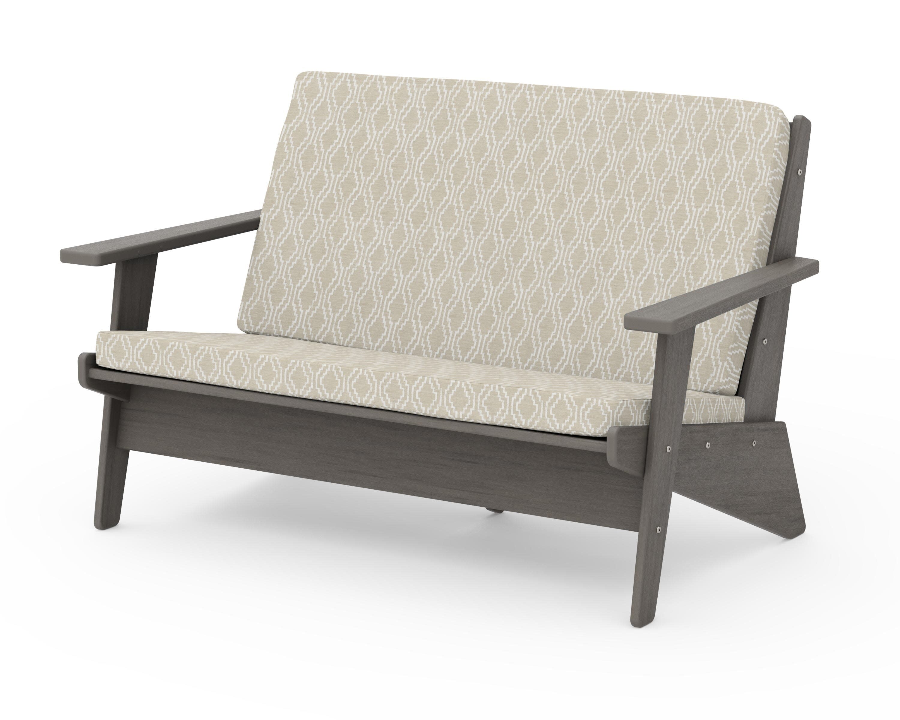 Riviera Modern Lounge Loveseat in Driftwood / Solve Linen