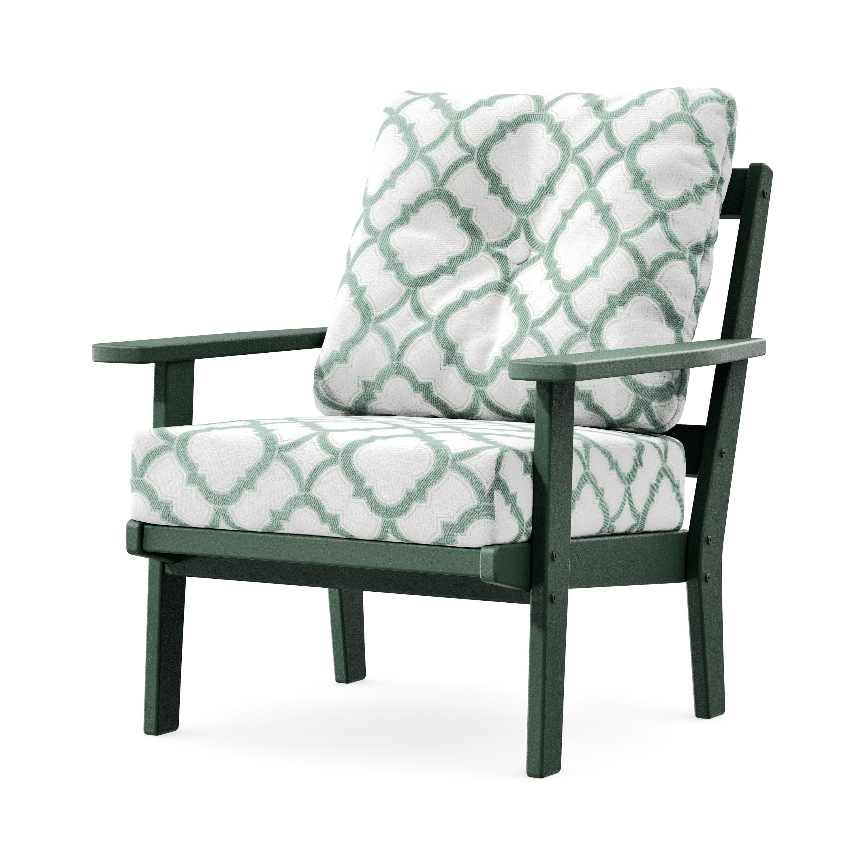 Prairie Deep Seating Chair in Green / Trellis Glacier Spa