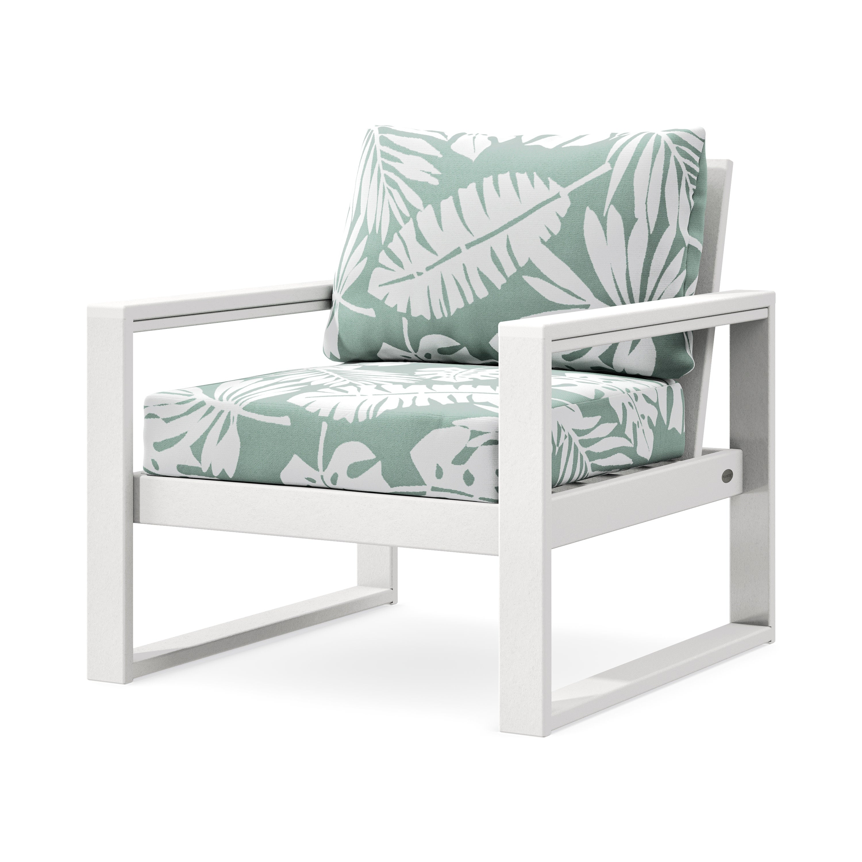 EDGE Club Chair in White / Leaf Glacier Spa