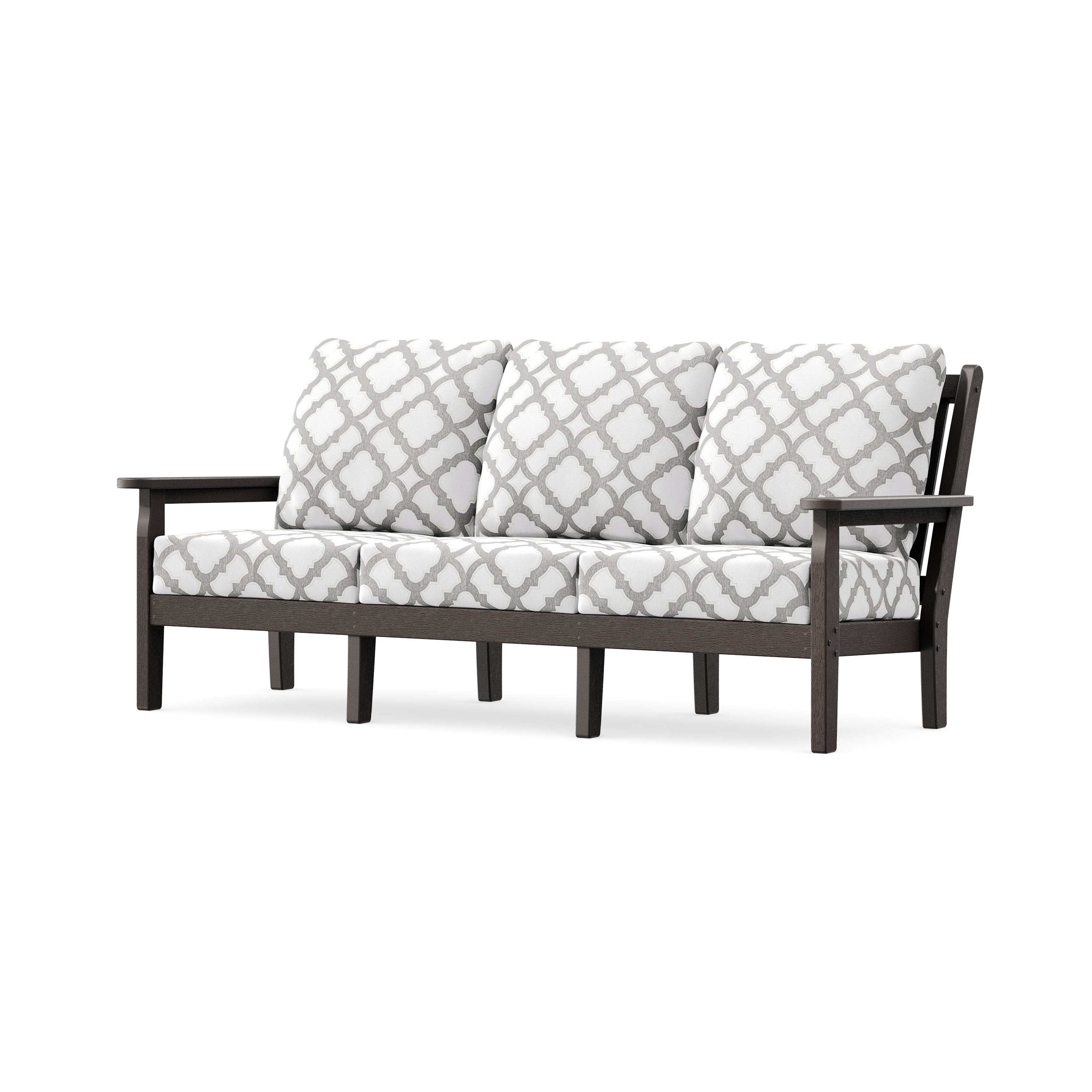 Chippendale Deep Seating Sofa in Vintage Coffee / Trellis Grey Mist