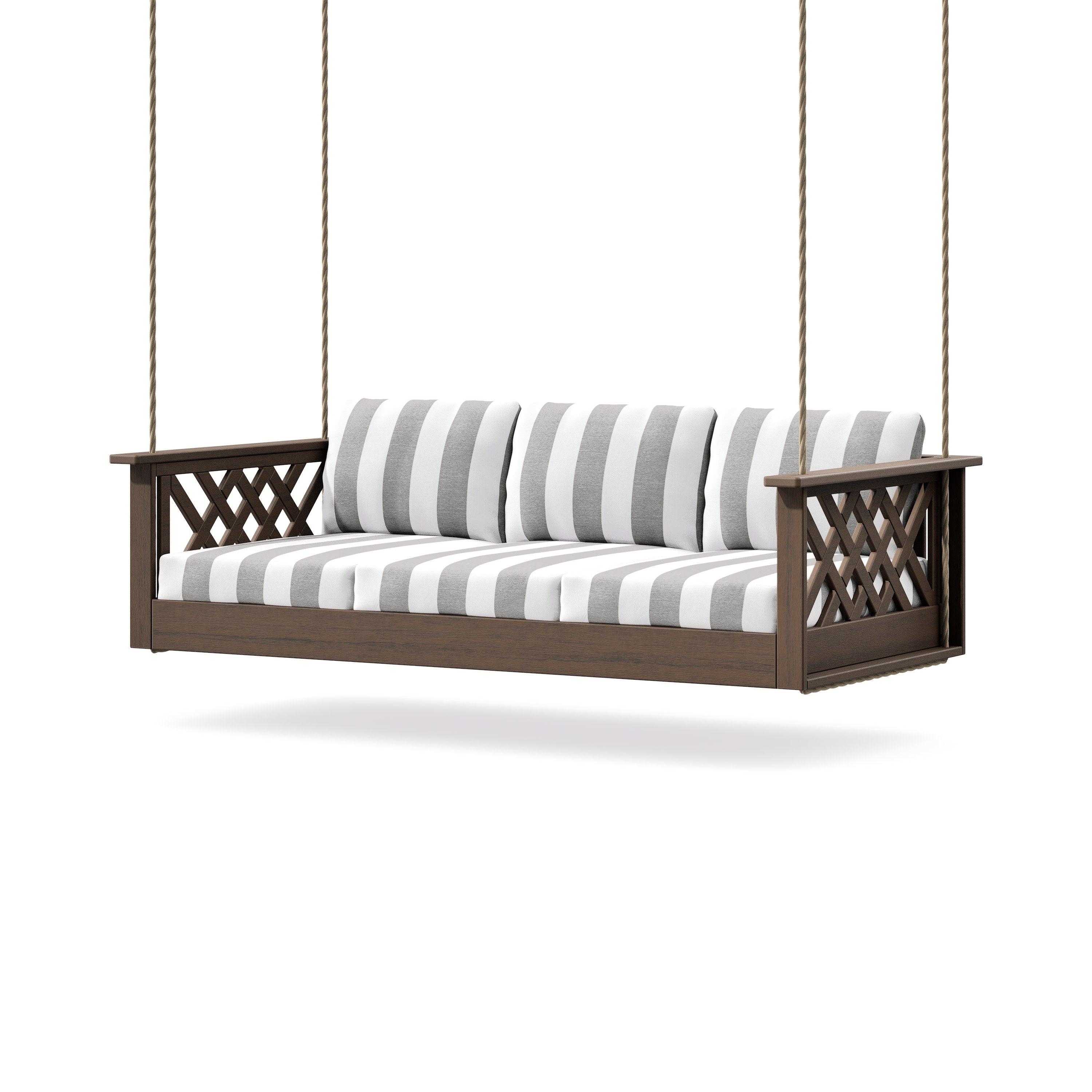 Wovendale Daybed Swing in Kona / Cabana Stripe Grey Mist