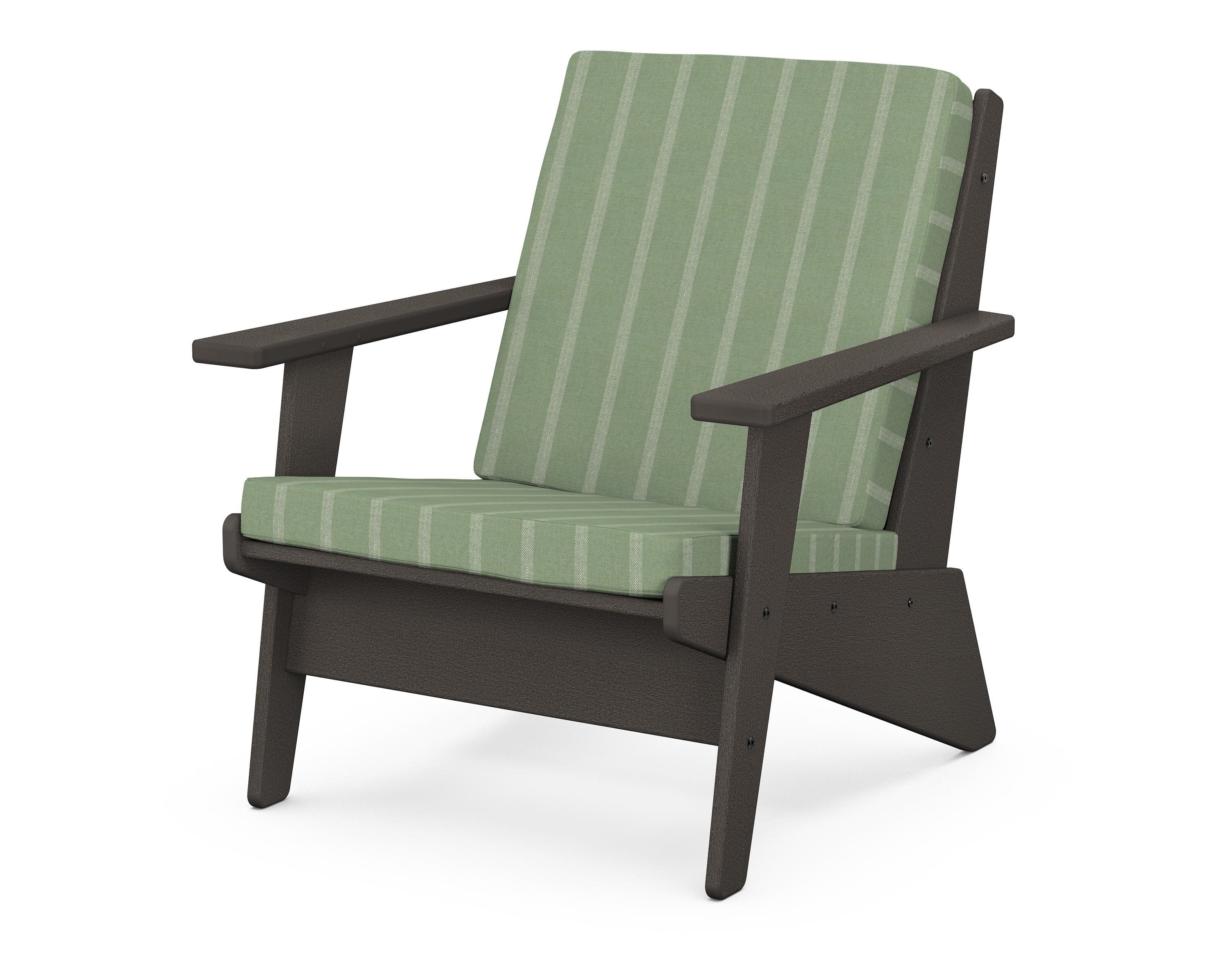 Riviera Modern Lounge Chair in Vintage Coffee / Unwind Rainwashed