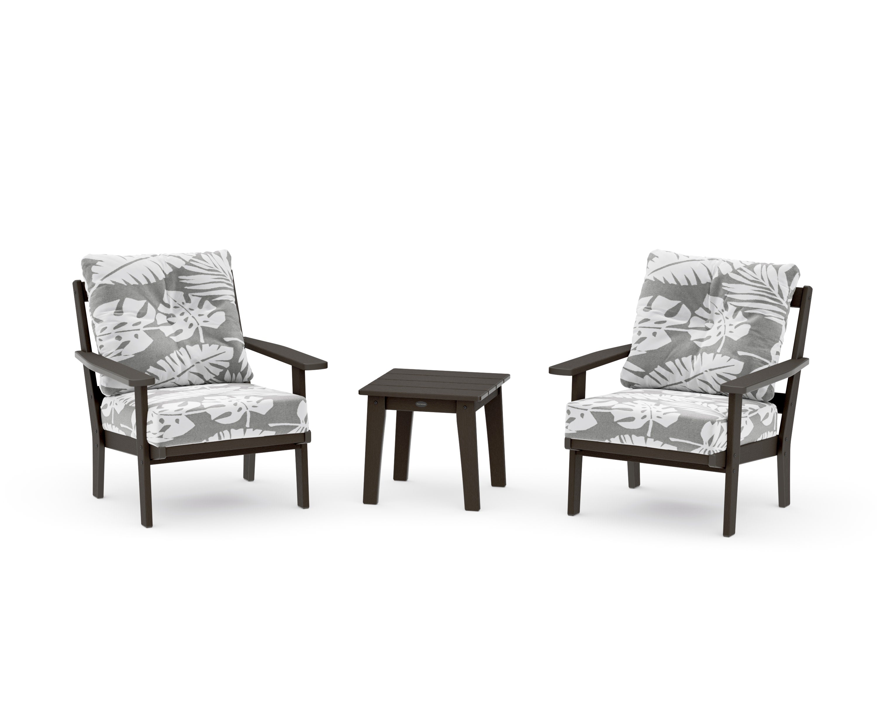 Oxford 3-Piece Deep Seating Set in Vintage Coffee / Leaf Grey Mist