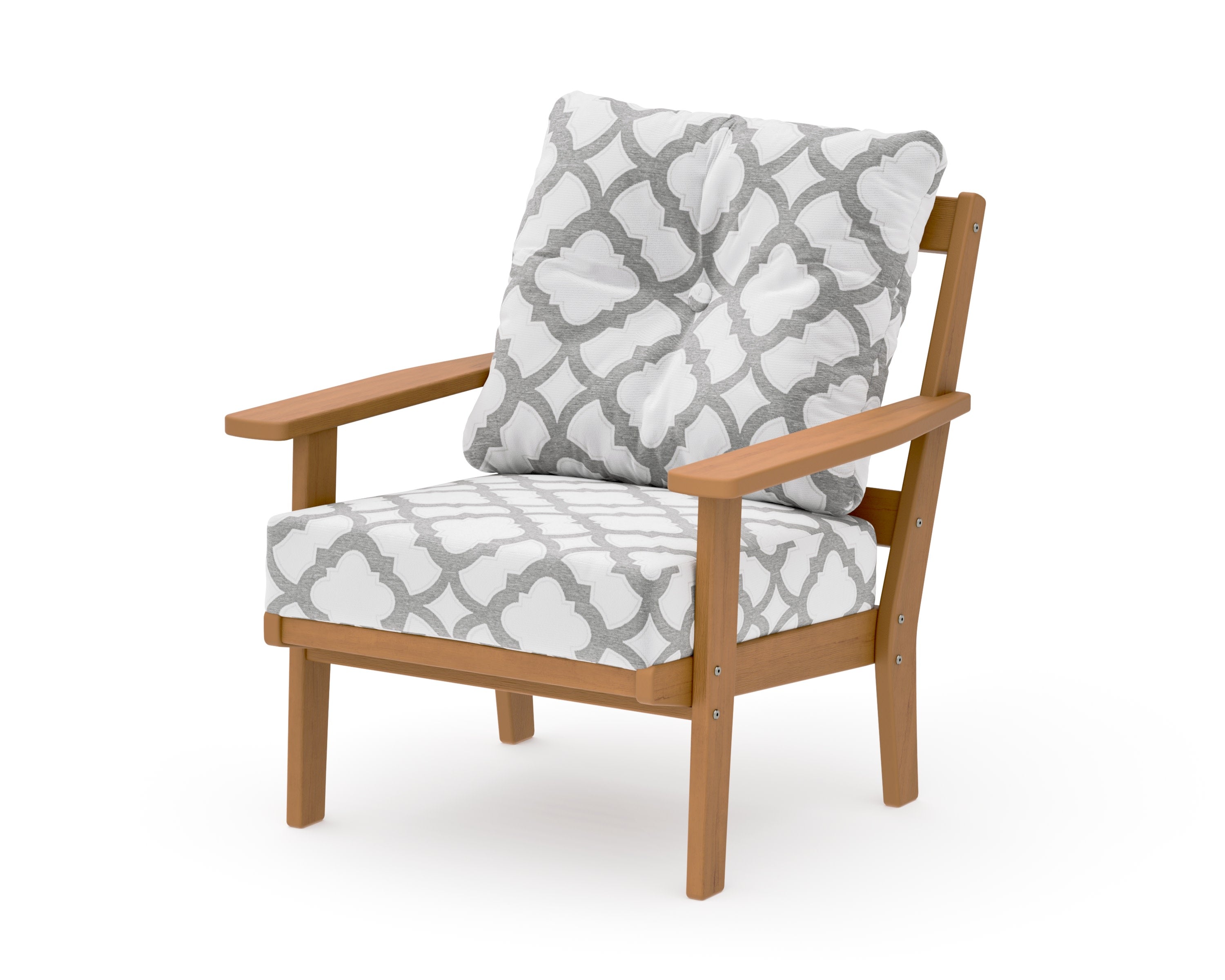 Oxford Deep Seating Chair in Natural / Trellis Grey Mist