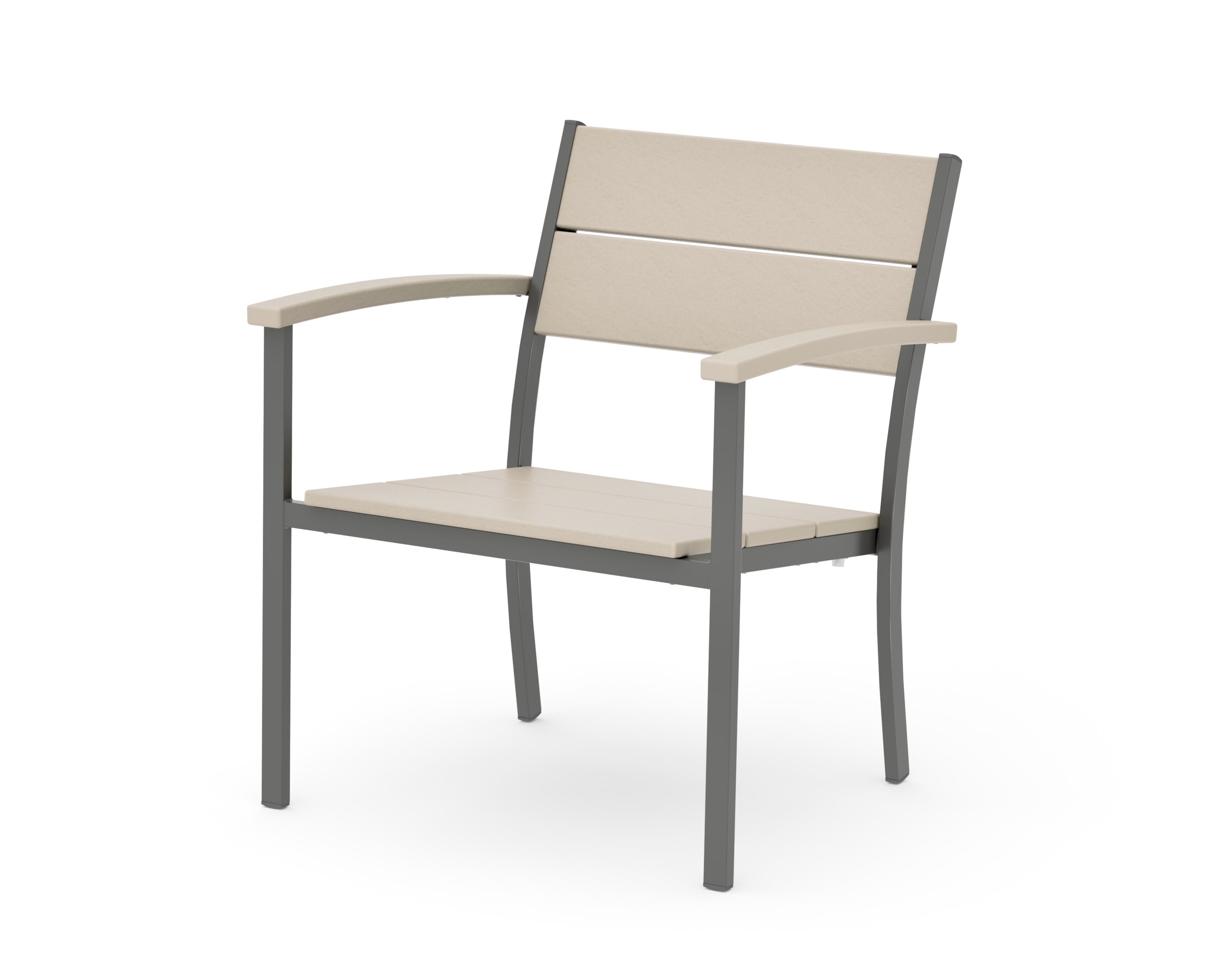 Main Street Stacking Lounge Arm Chair in Charcoal / Sand