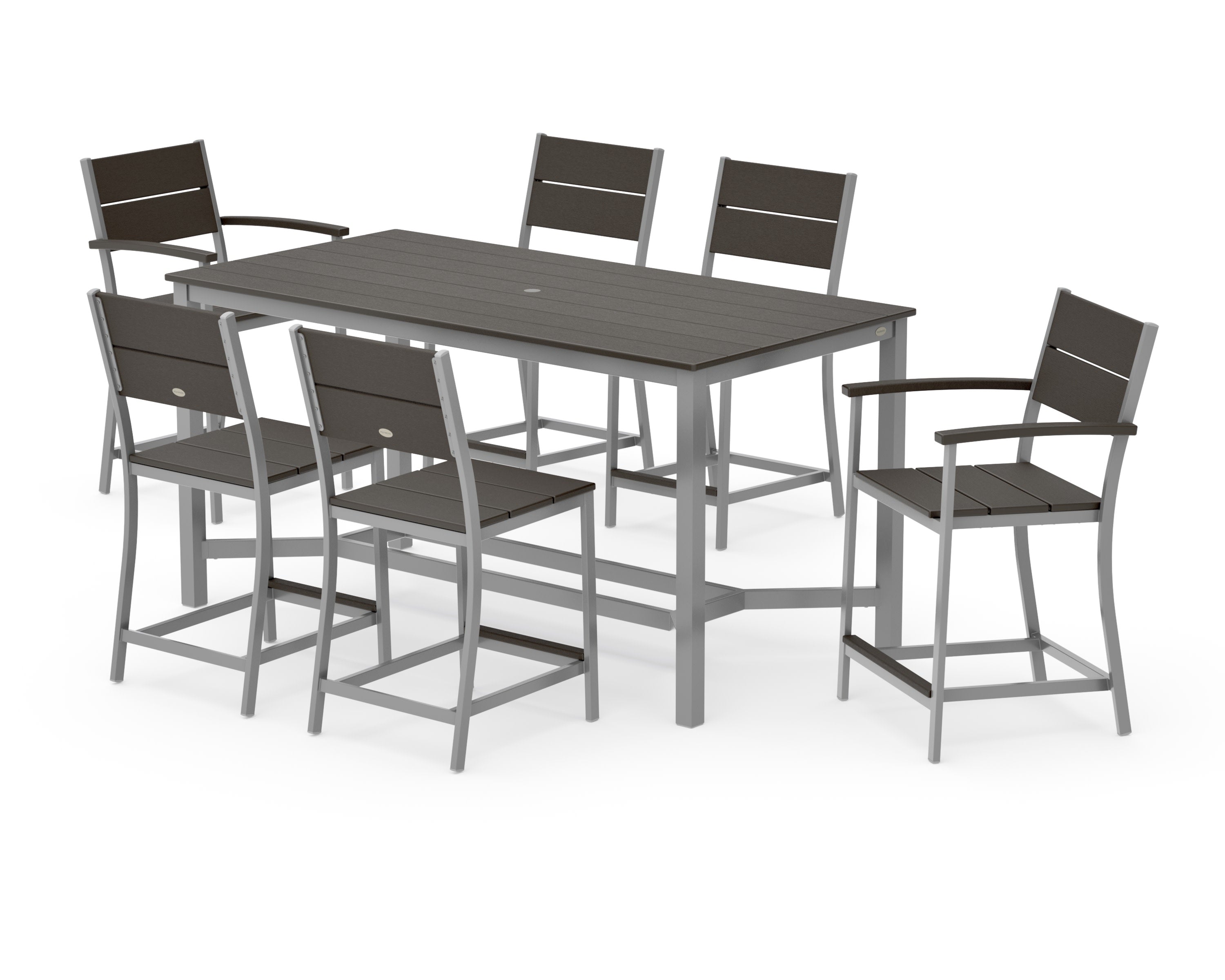 Main Street 7-Piece Counter Set in Silver / Vintage Coffee