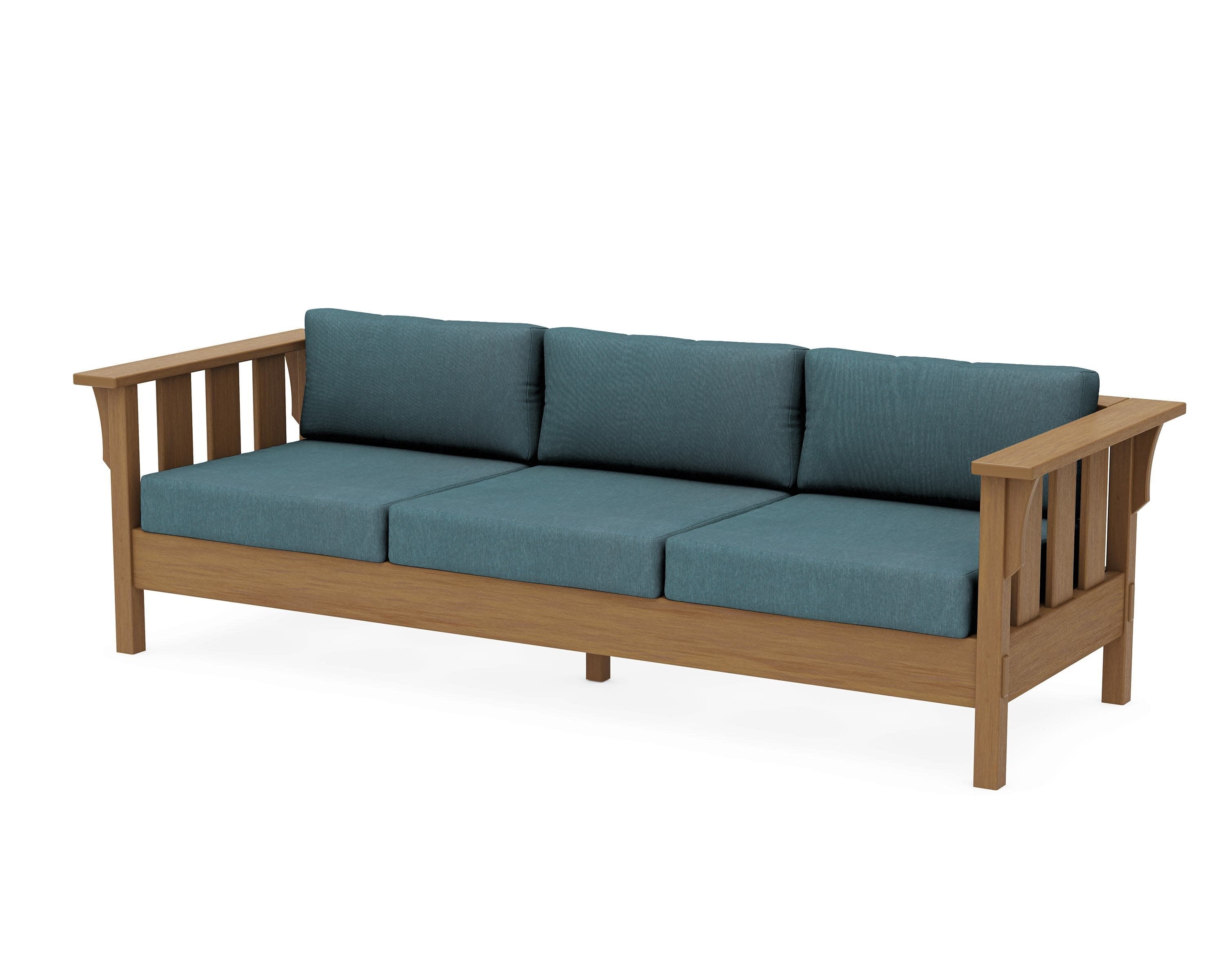 Acadia Deep Seating Sofa in Natural / Ocean Teal