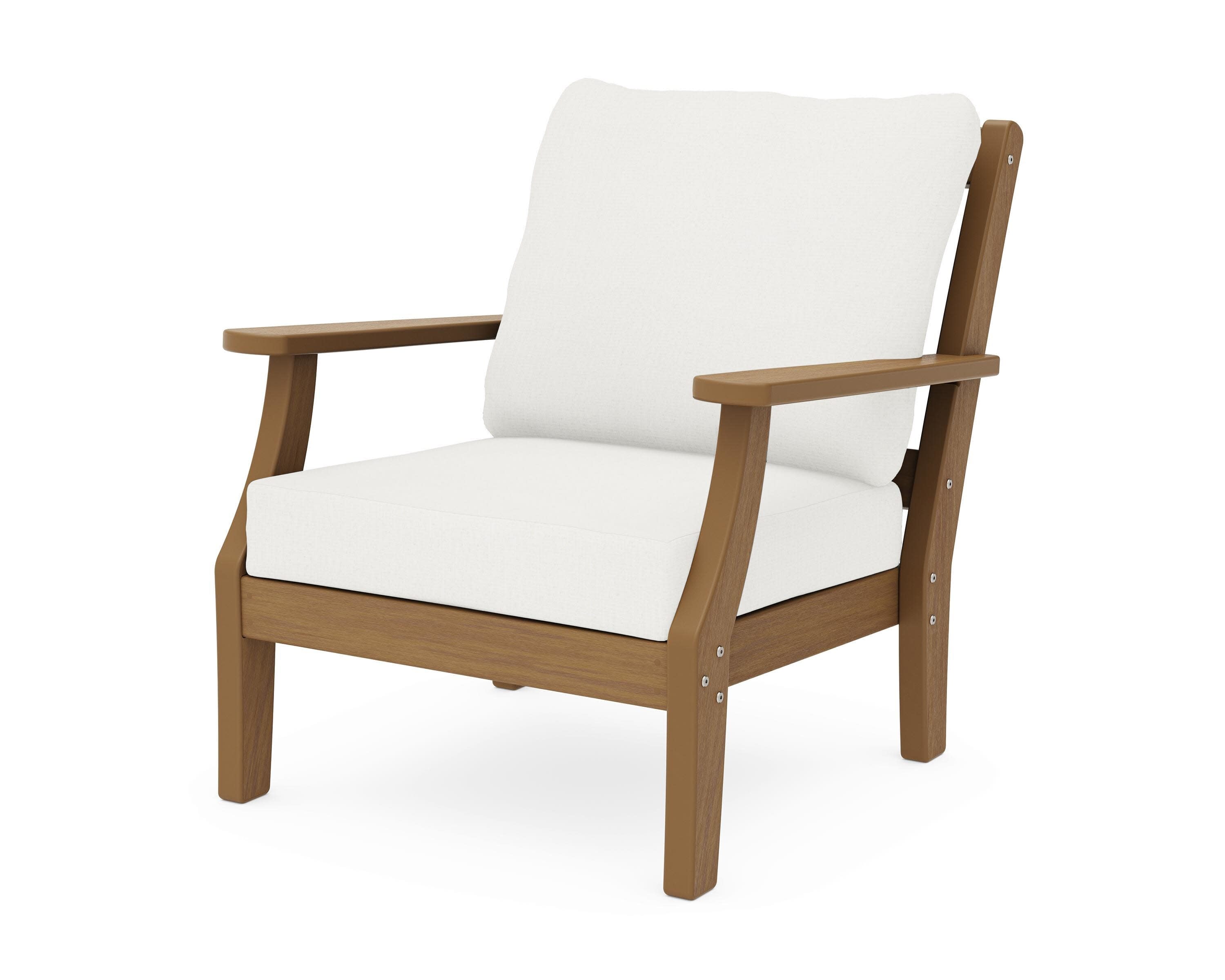 Chinoiserie Deep Seating Chair in Natural / Natural Linen