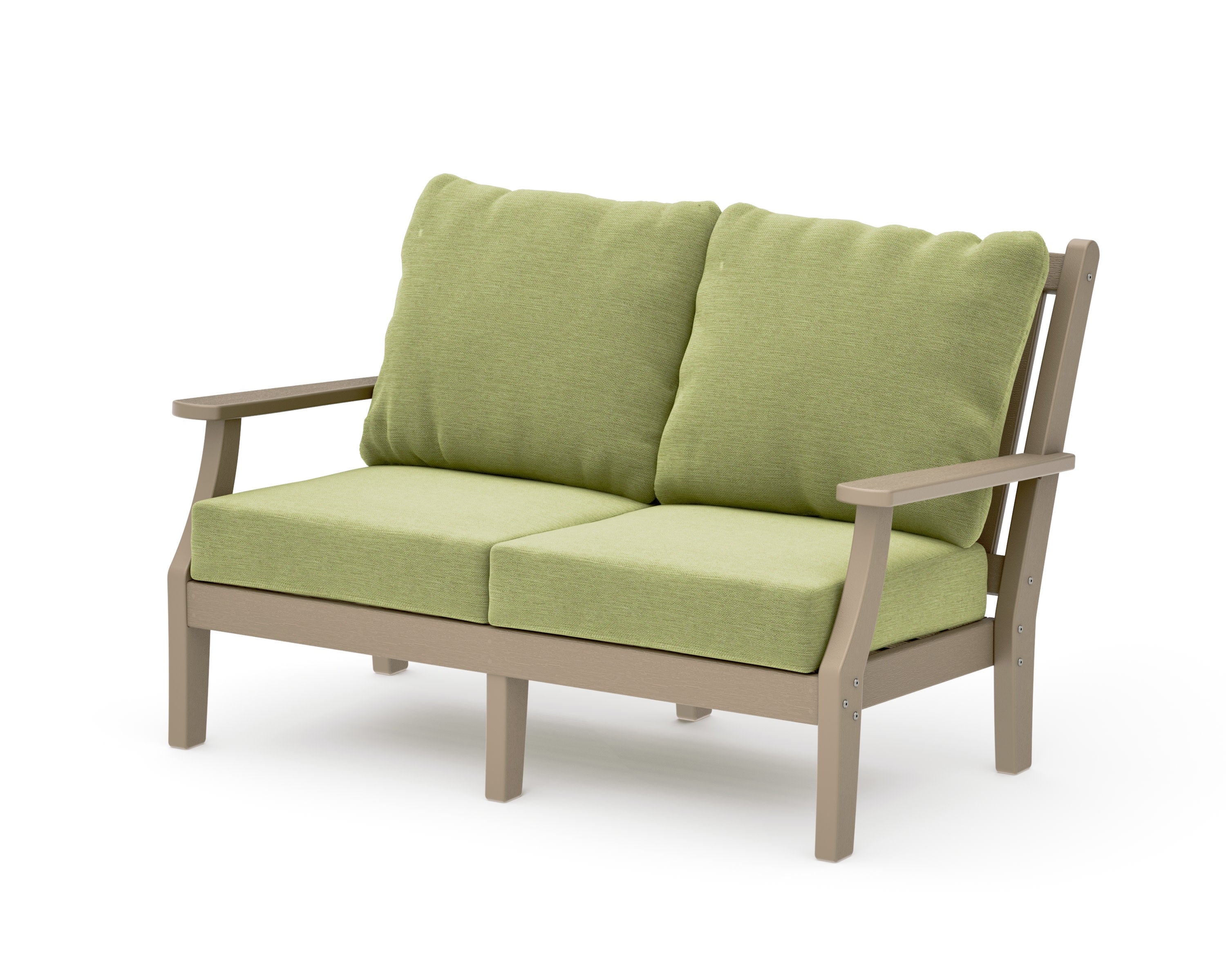 Wovendale Deep Seating Loveseat in Vintage Sahara / Chartreuse Boucle