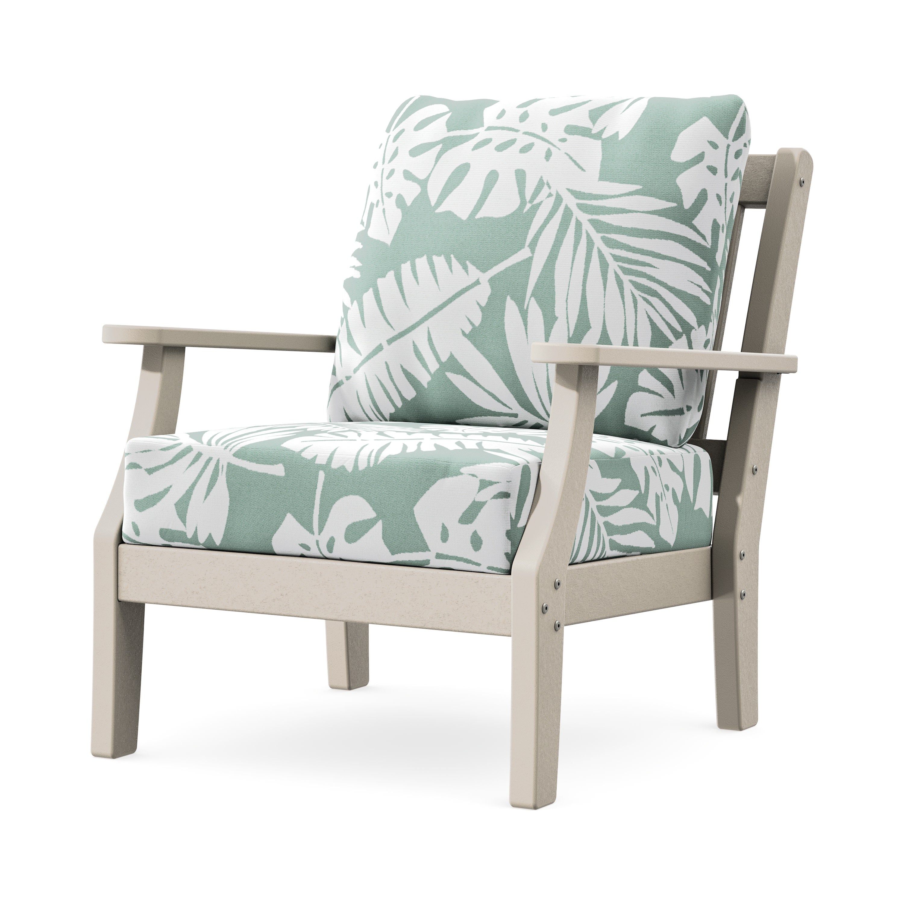 Chinoiserie Deep Seating Chair in Sand / Leaf Glacier Spa