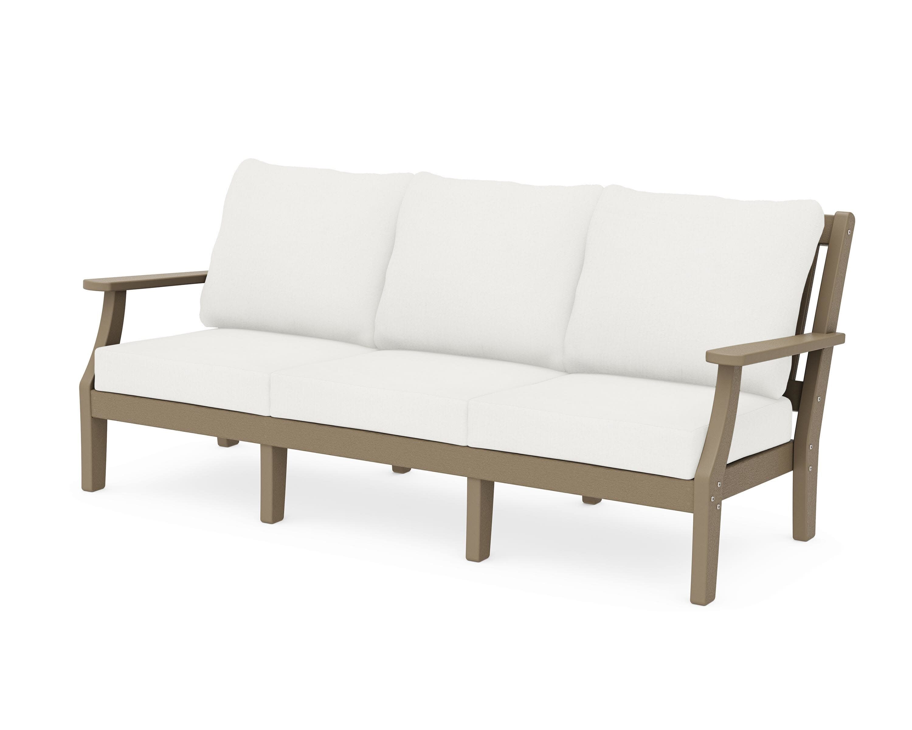 Chinoiserie Deep Seating Sofa in Vintage Sahara / Natural Linen