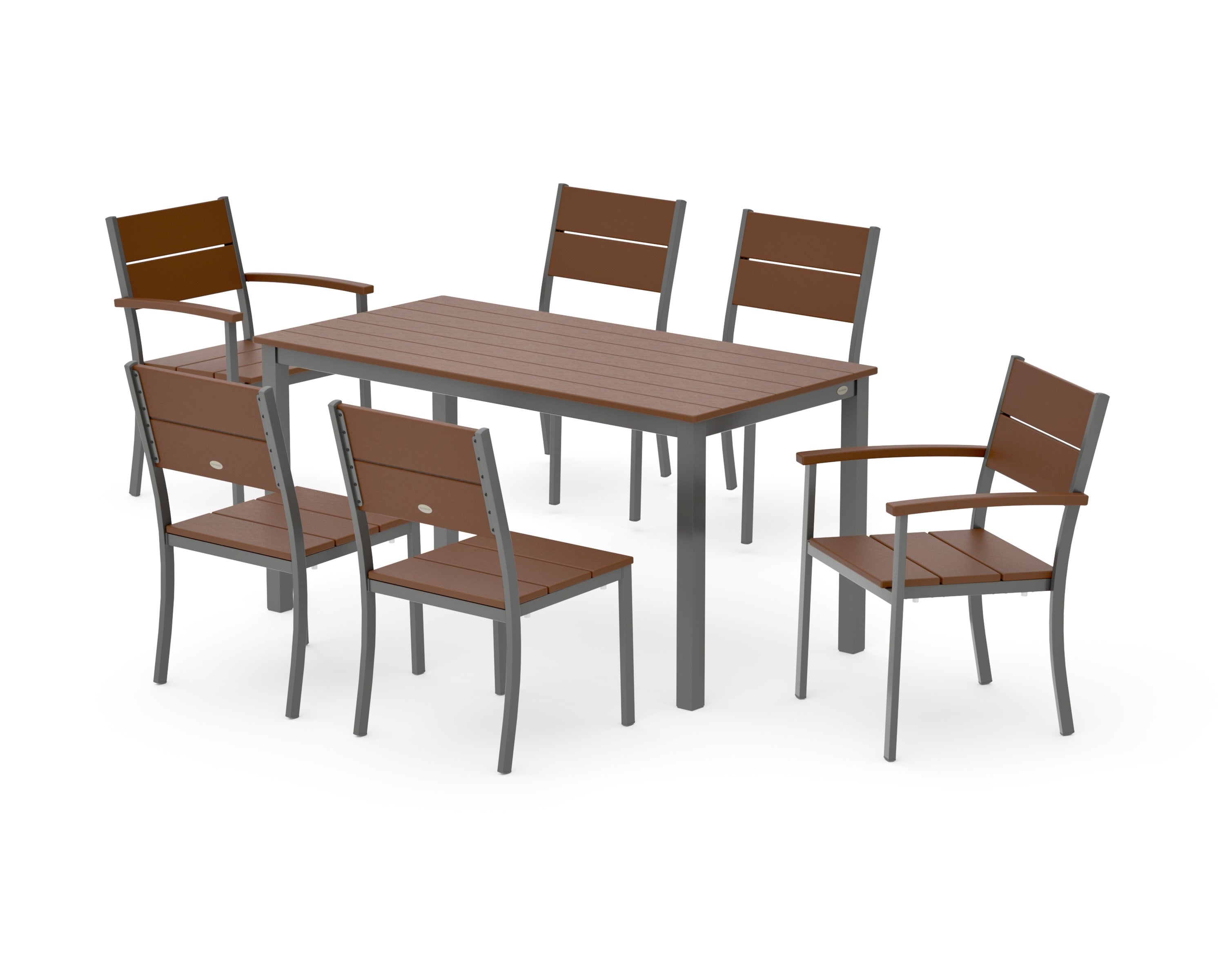 Main Street 7-Piece Dining Set in Charcoal / Teak