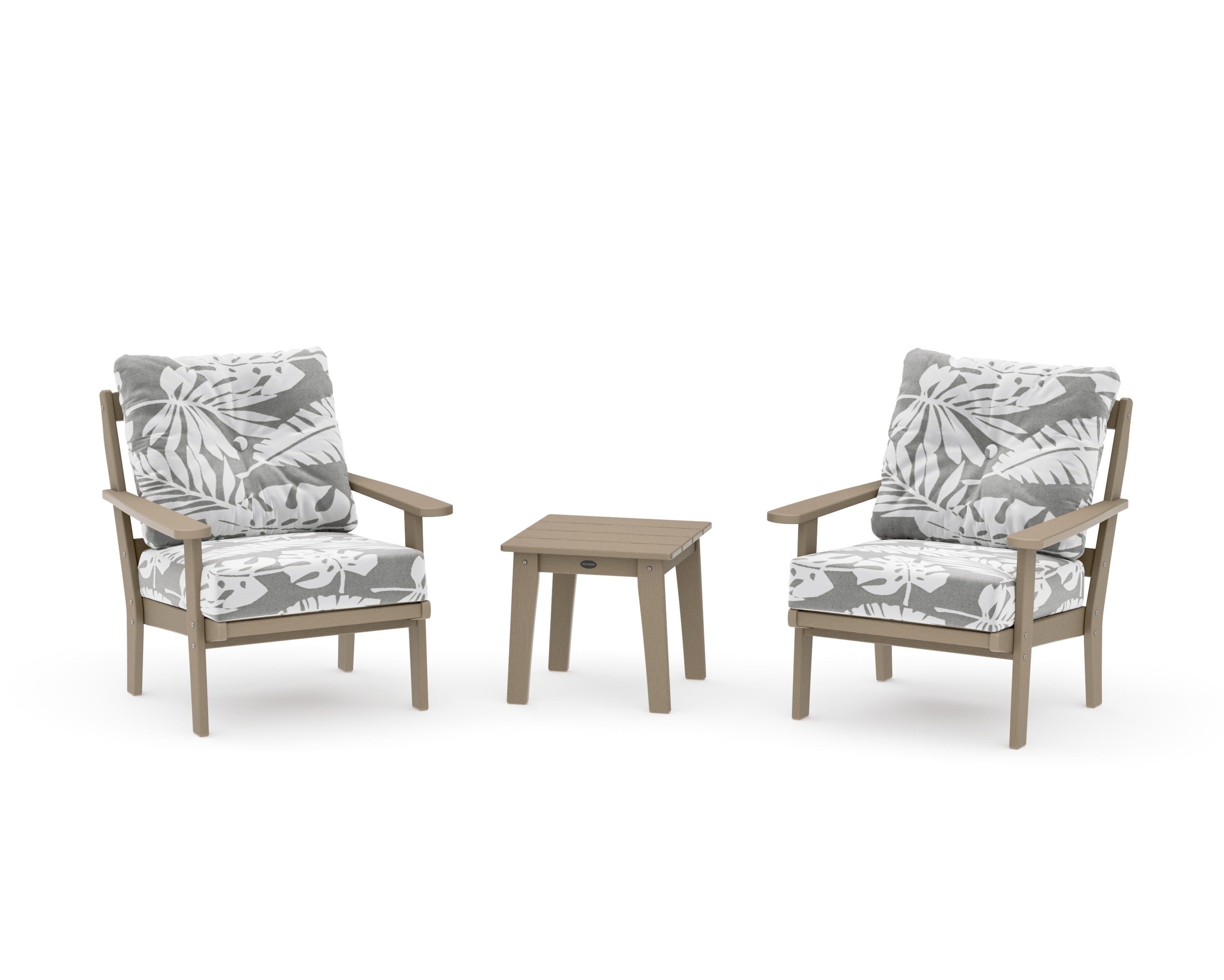 Mission 3-Piece Deep Seating Set in Vintage Sahara / Leaf Grey Mist