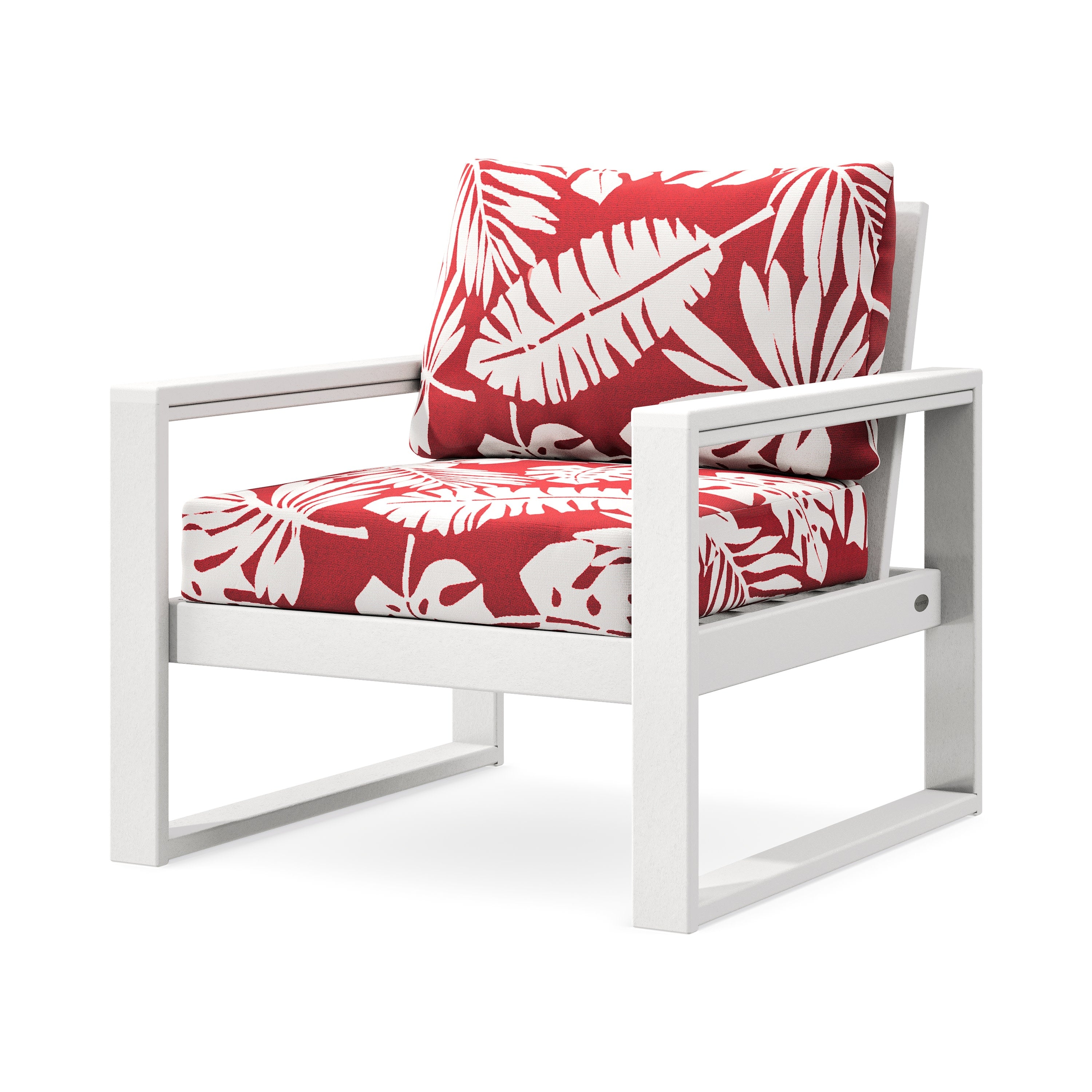 EDGE Club Chair in White / Leaf Crimson