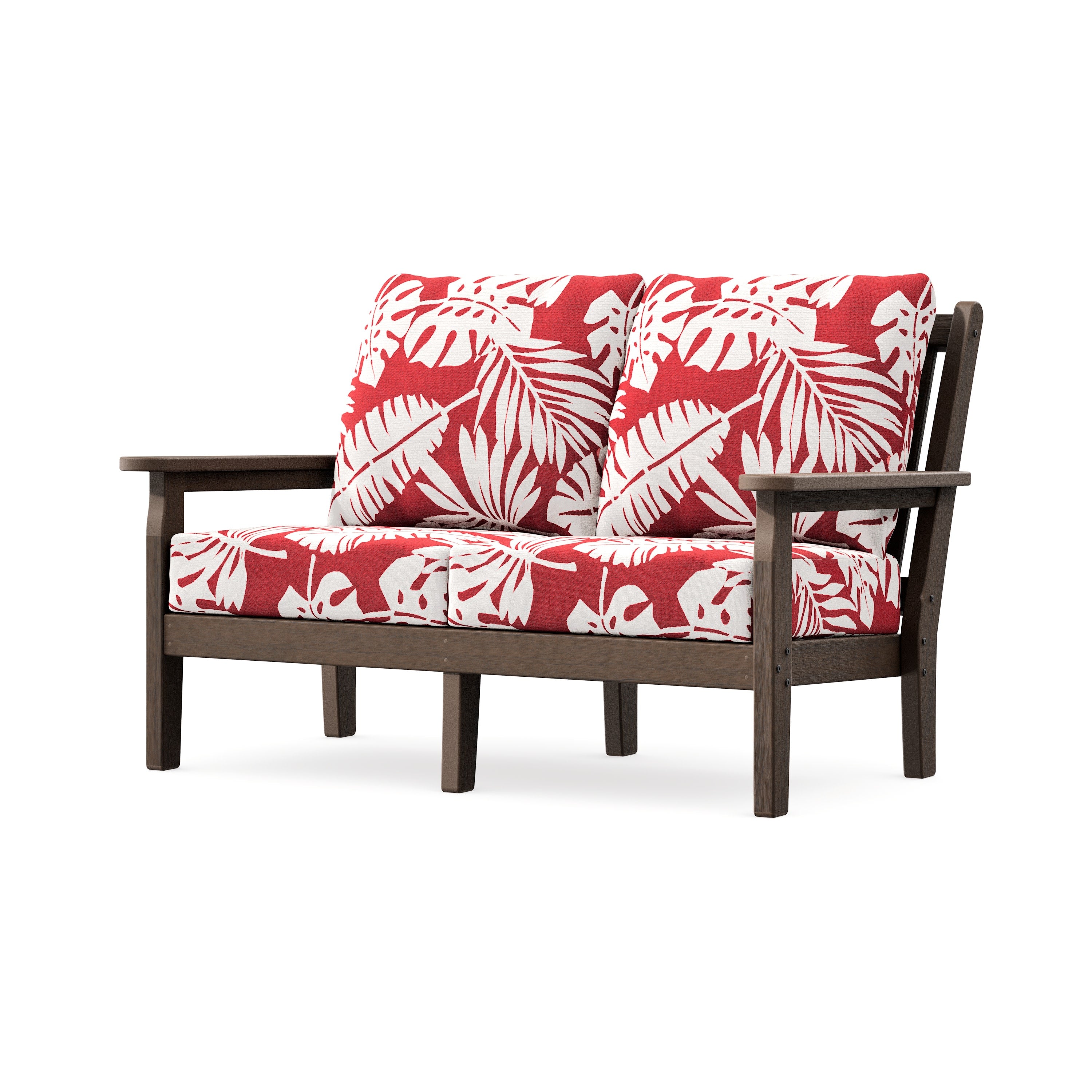 Chippendale Deep Seating Loveseat in Kona / Leaf Crimson