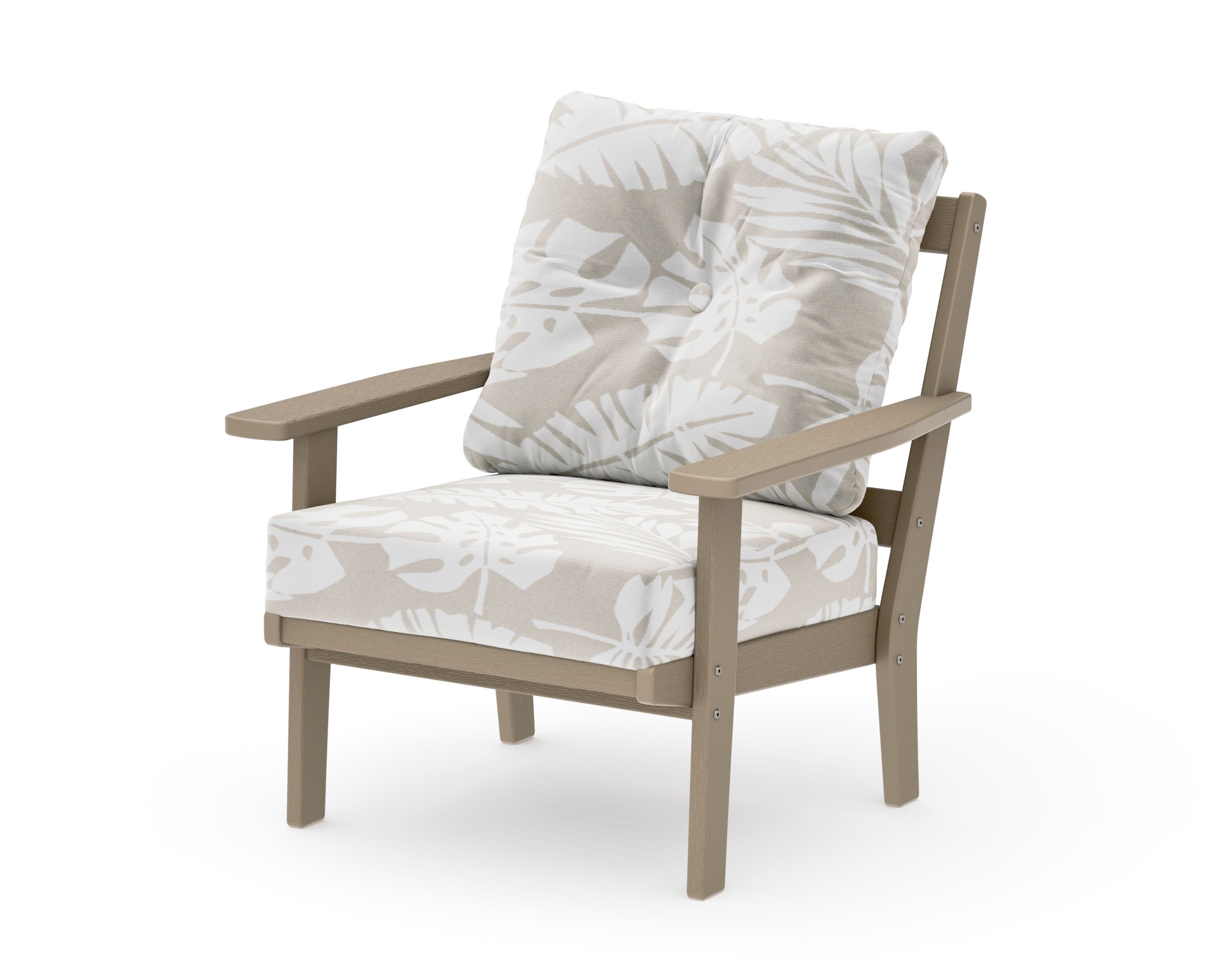 Oxford Deep Seating Chair in Vintage Sahara / Leaf Dune Burlap