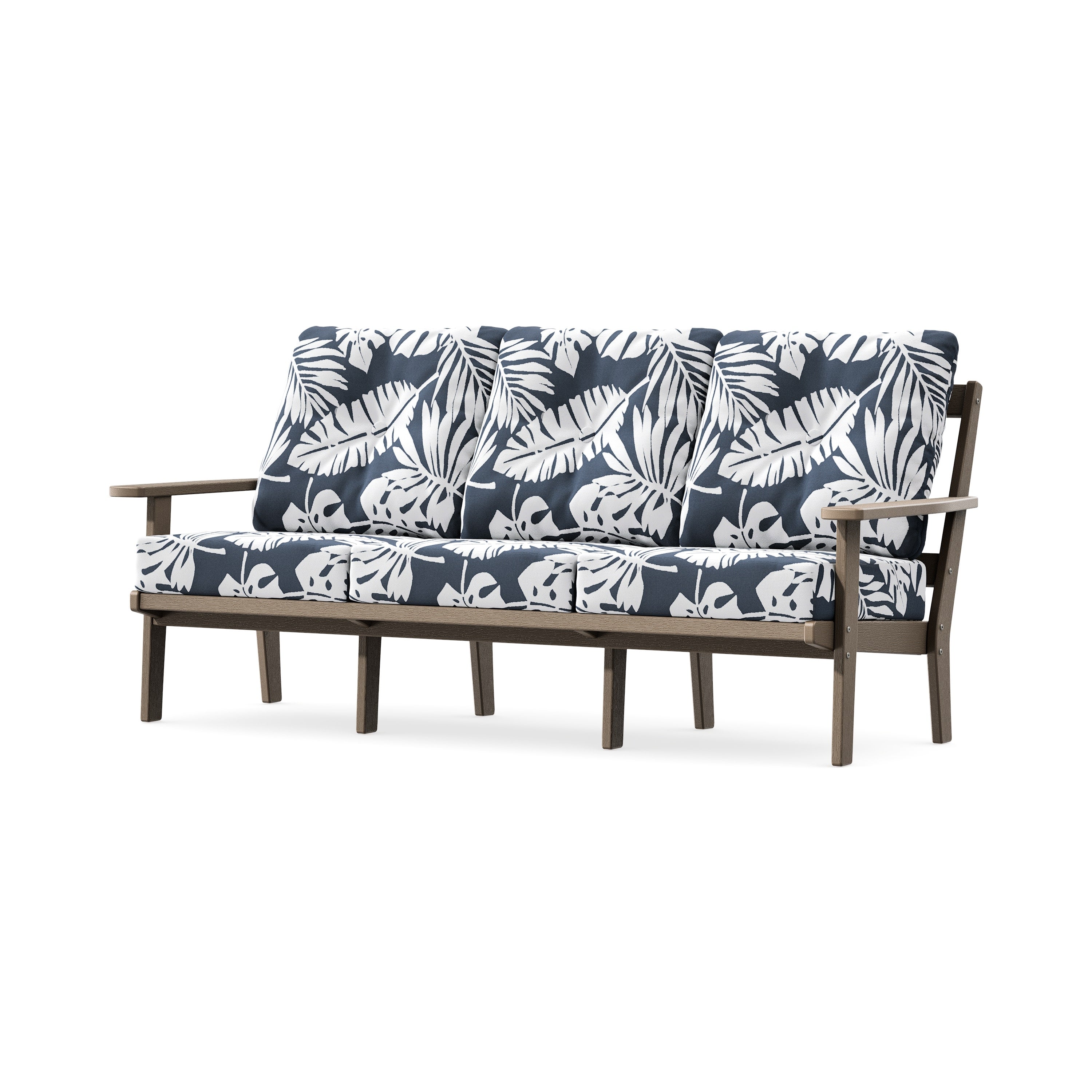 PrairieDeep Seating Sofa in Vintage Sahara / Leaf Marine Indigo