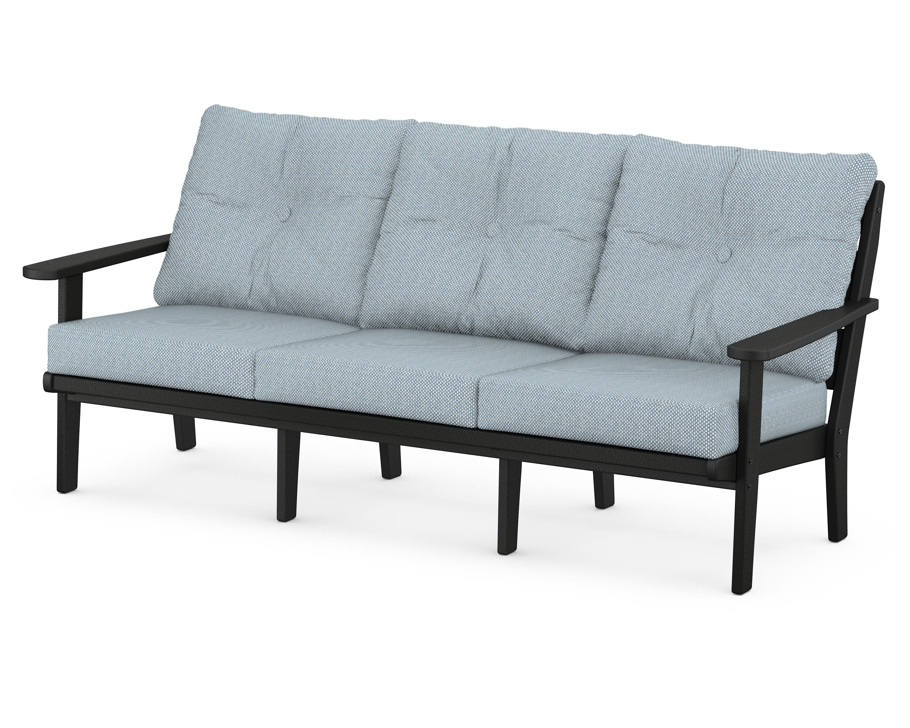 Lakeside Deep Seating Sofa in Black / Exhale Sky