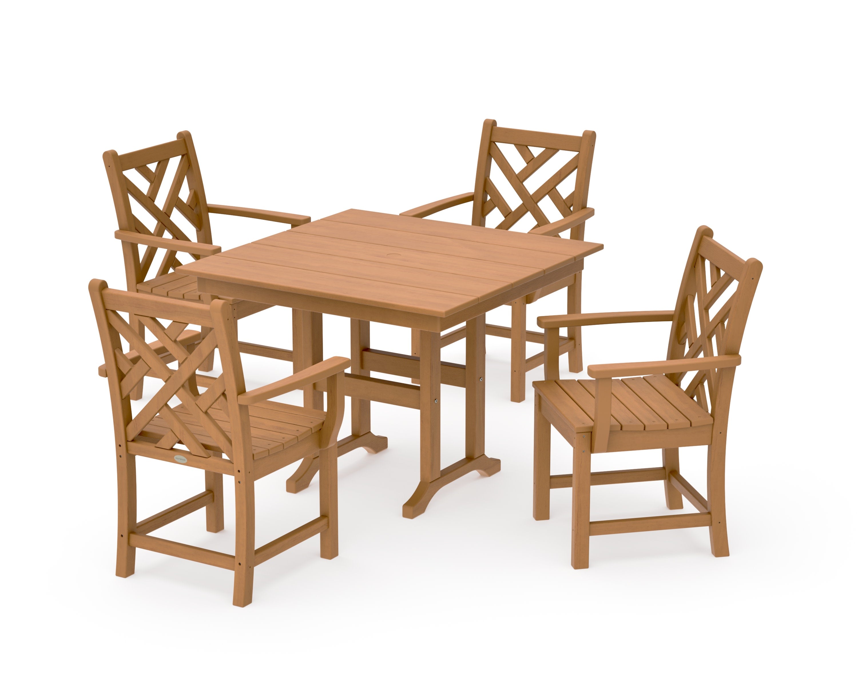 Chippendale 5-Piece Farmhouse Dining Set in Natural