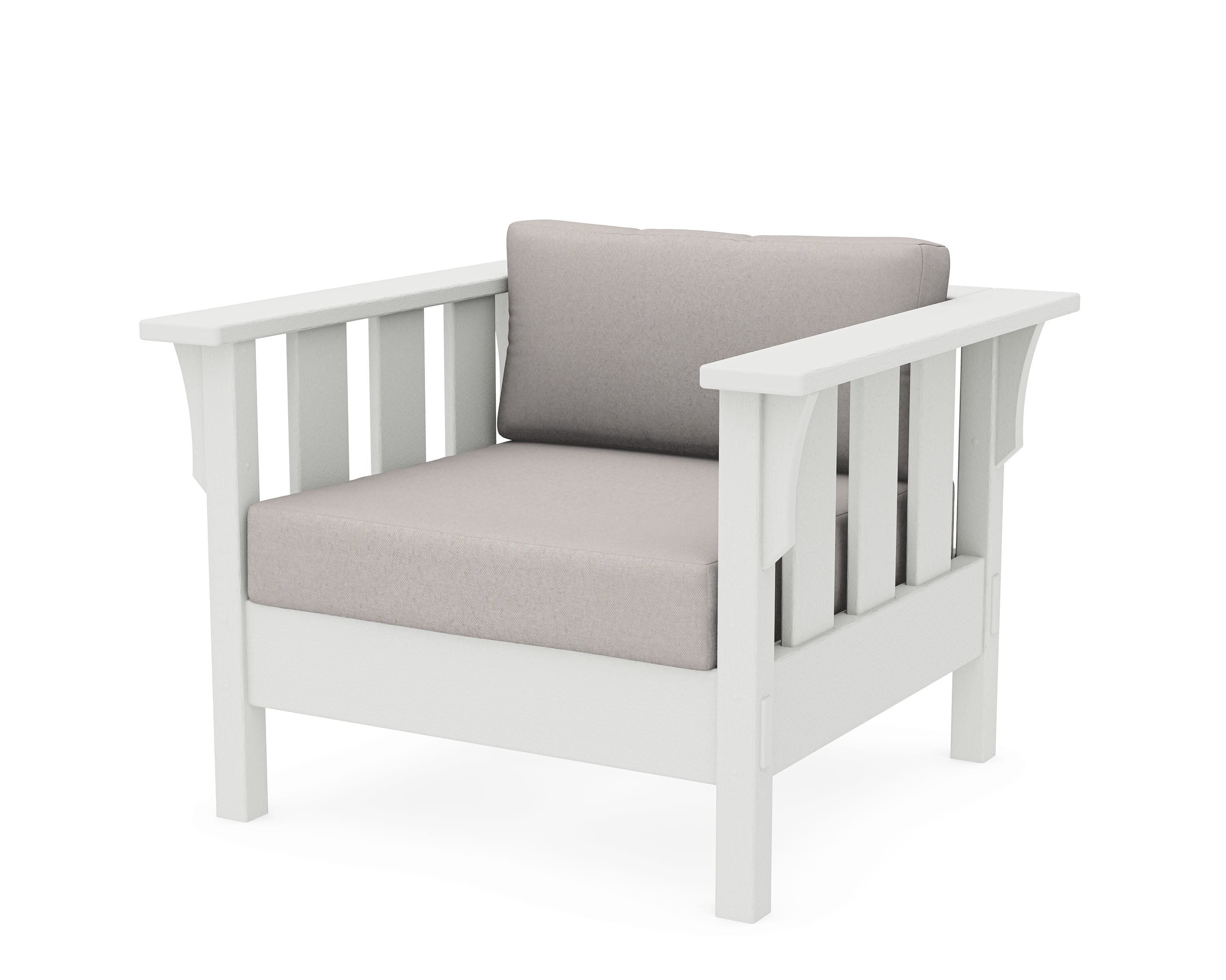 Acadia Deep Seating Chair in Vintage White / Dune Burlap