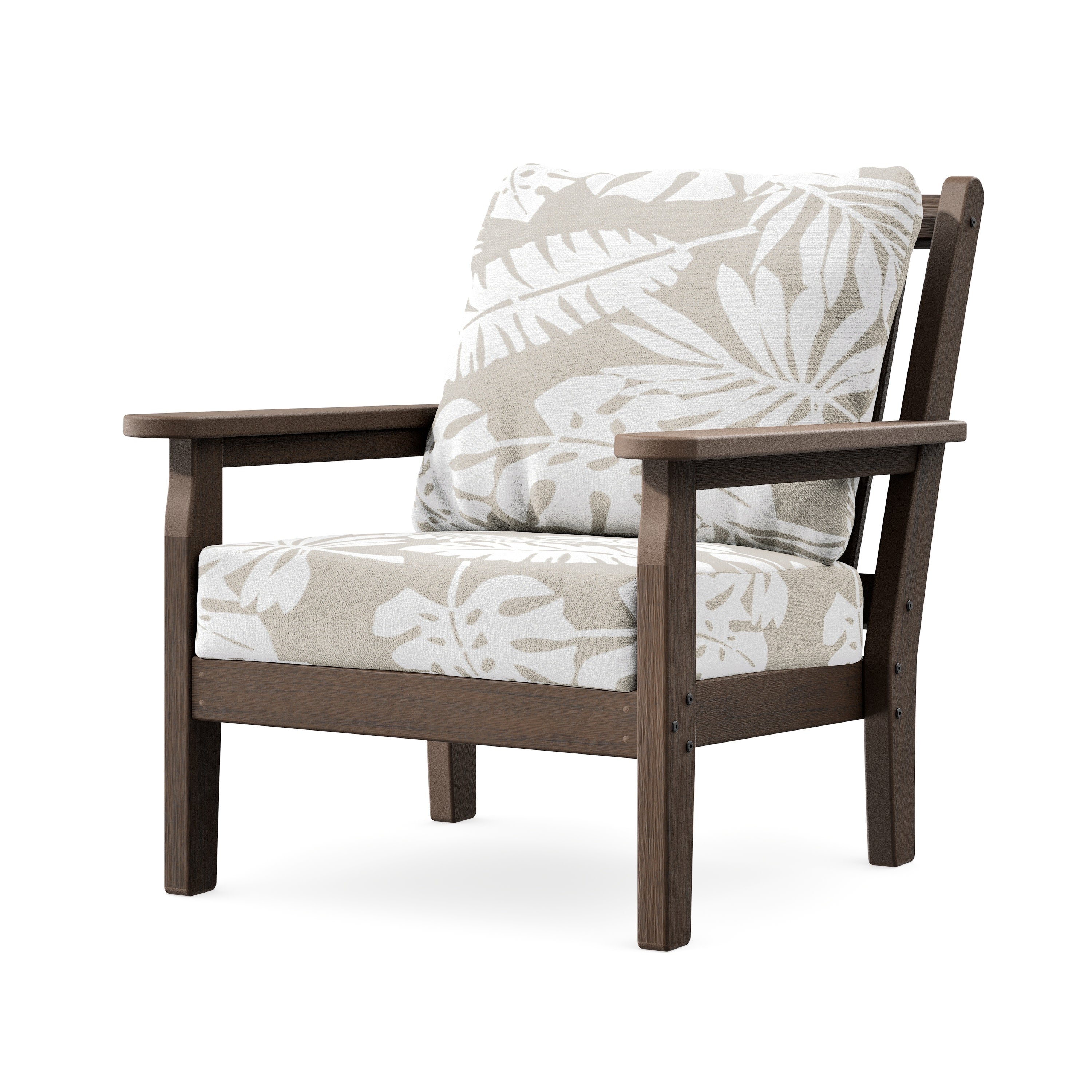 Chippendale Deep Seating Chair in Kona / Leaf Dune Burlap