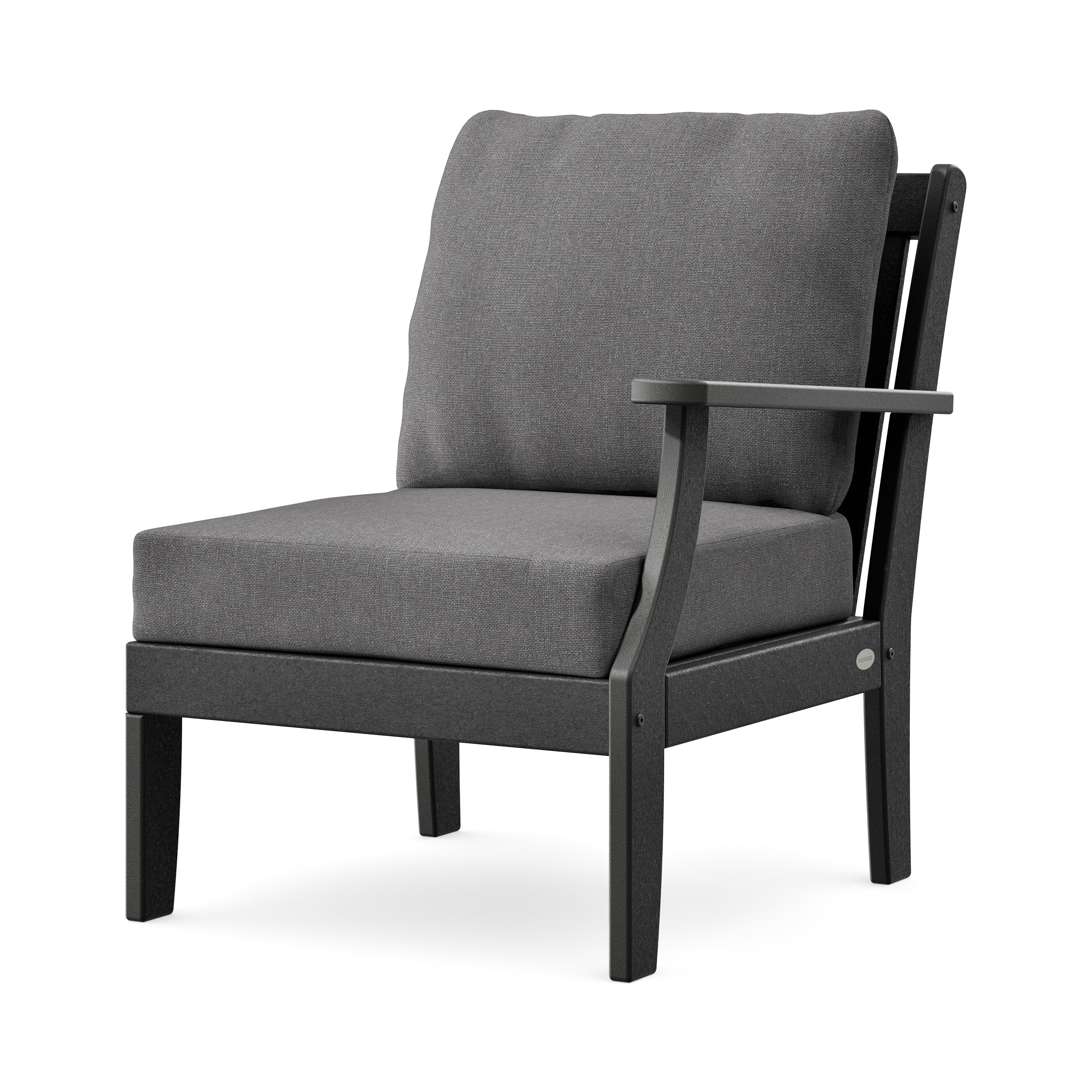 Braxton Modular Right Arm Chair in Black / Ash Charcoal