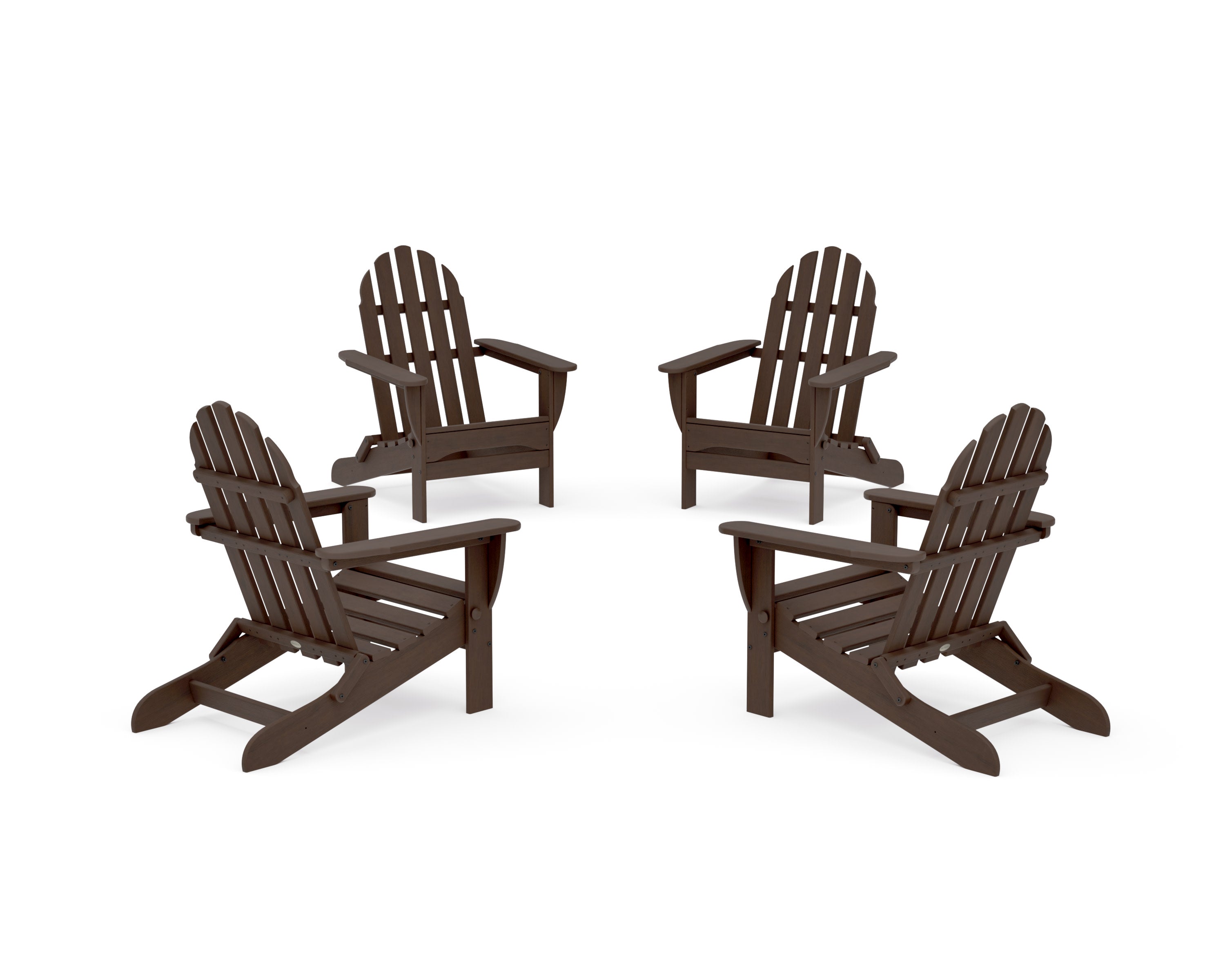 4-Piece Classic Folding Adirondack Conversation Set in Kona