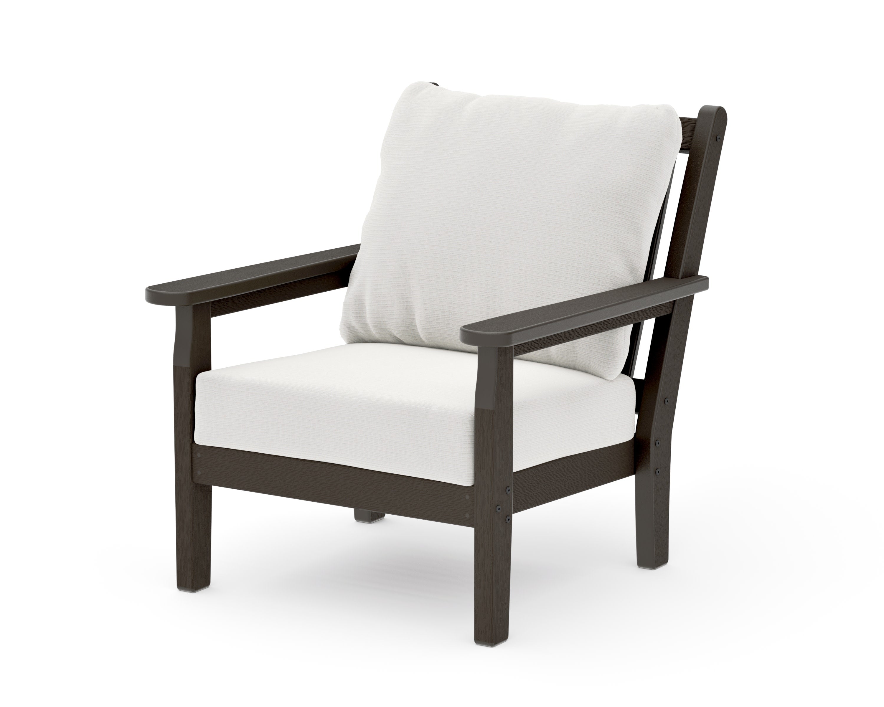 Chippendale Deep Seating Chair in Vintage Coffee / Natural Linen