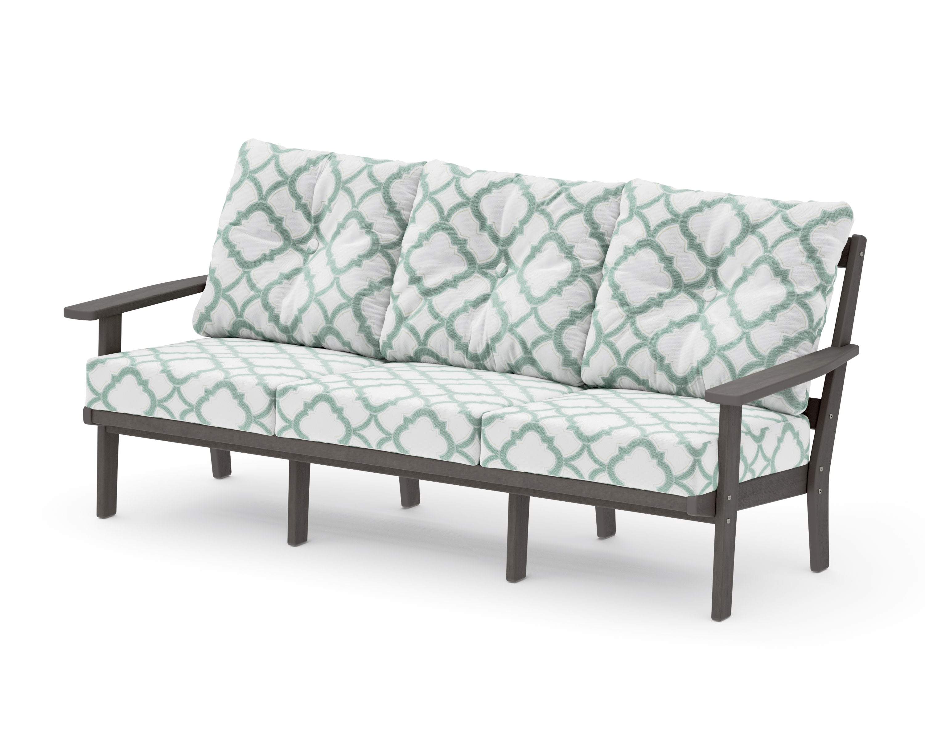 Oxford Deep Seating Sofa in Driftwood / Trellis Glacier Spa