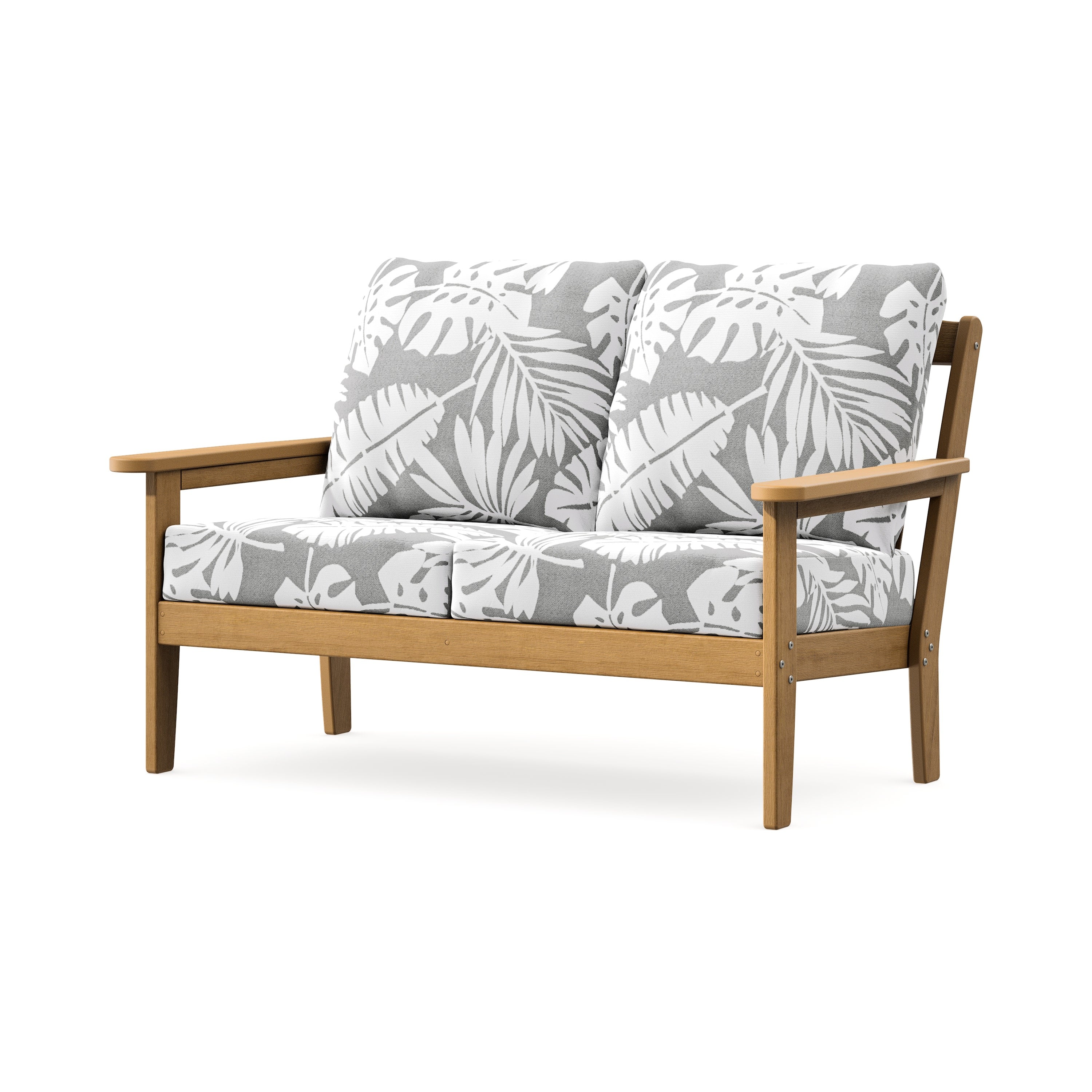 Cottage Deep Seating Loveseat in Natural / Leaf Grey Mist