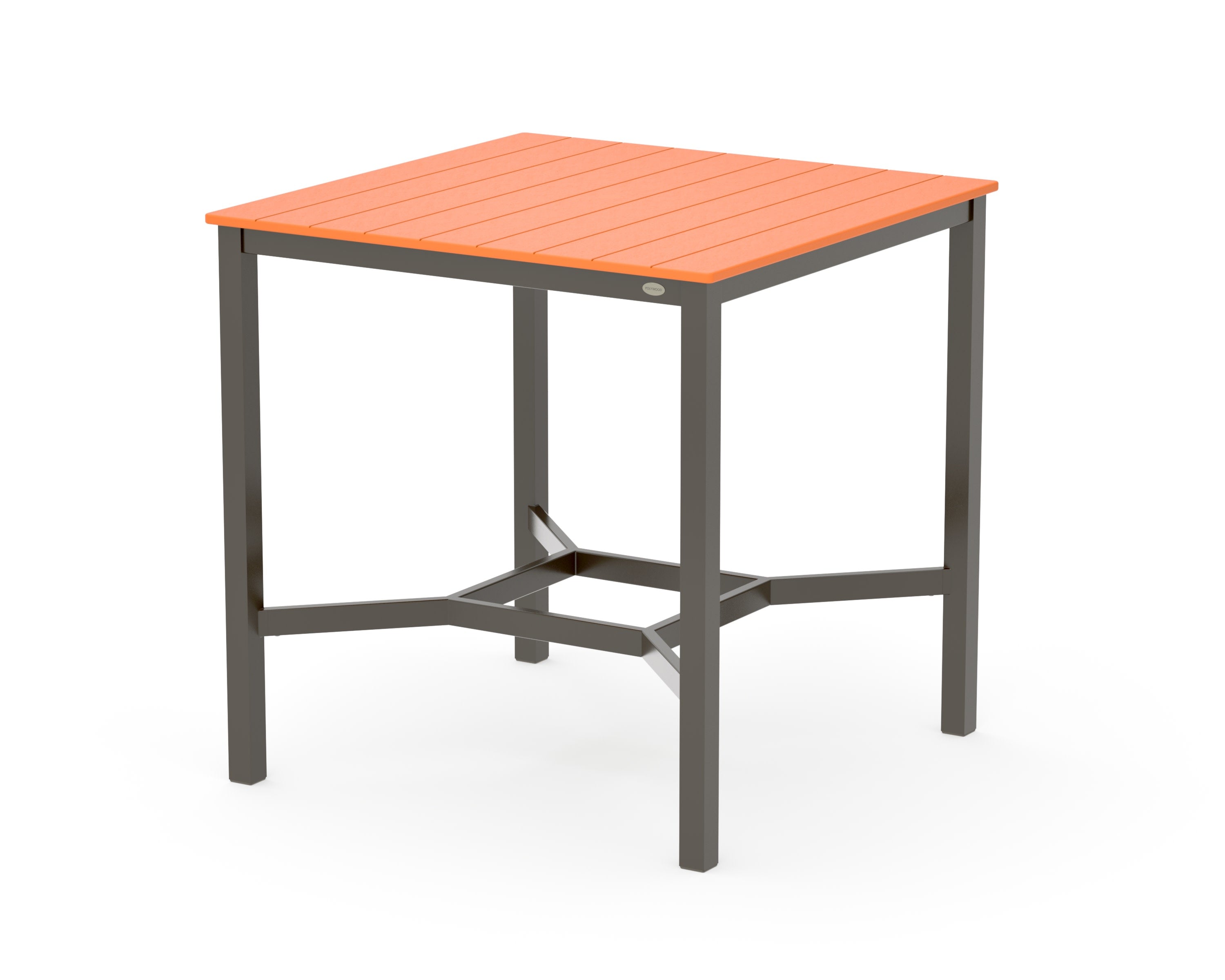 Main Street 42 x 42 Bar Table in Bronze / Tangerine