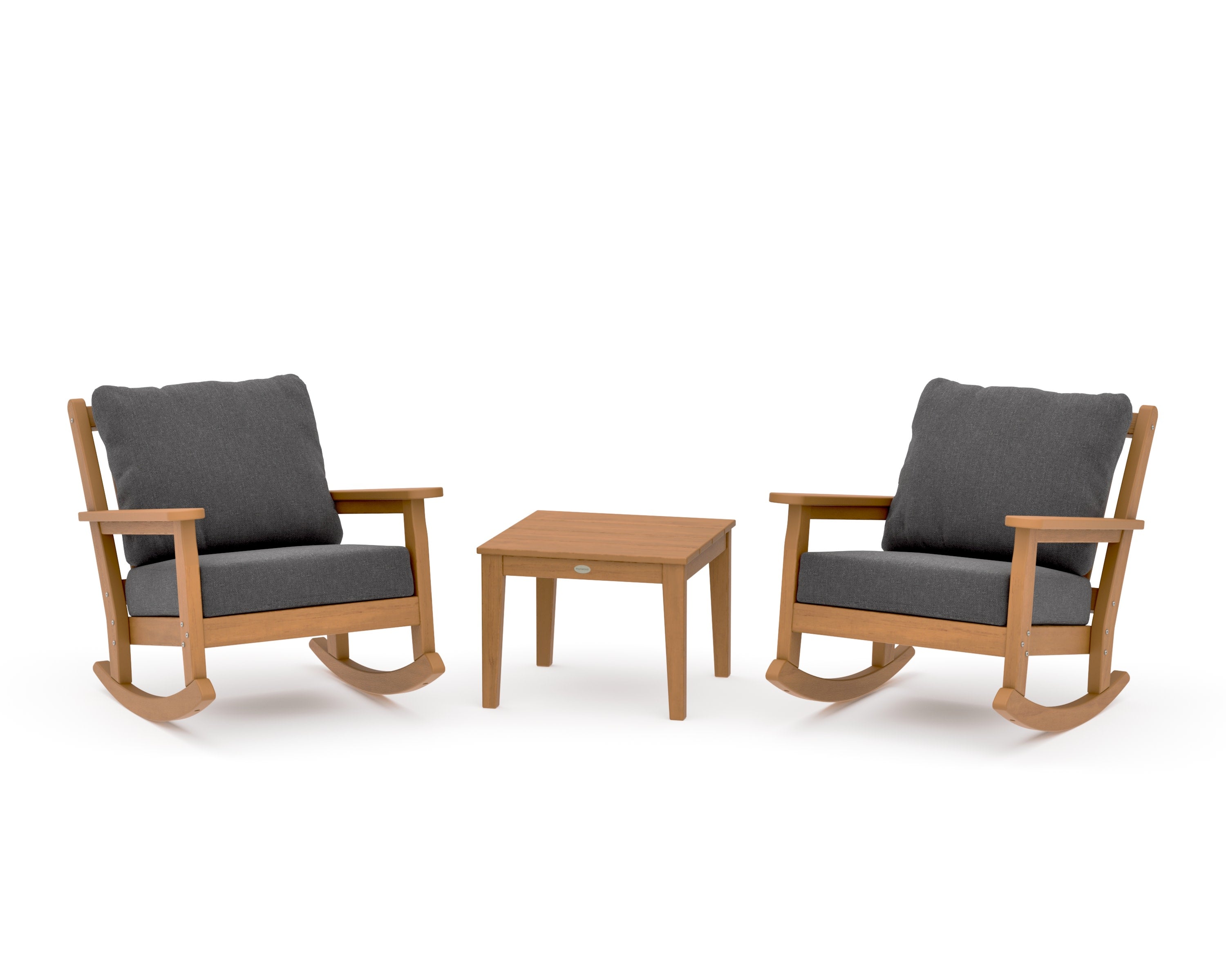 Chippendale 3-Piece Deep Seating Rocker Set in Natural / Ash Charcoal