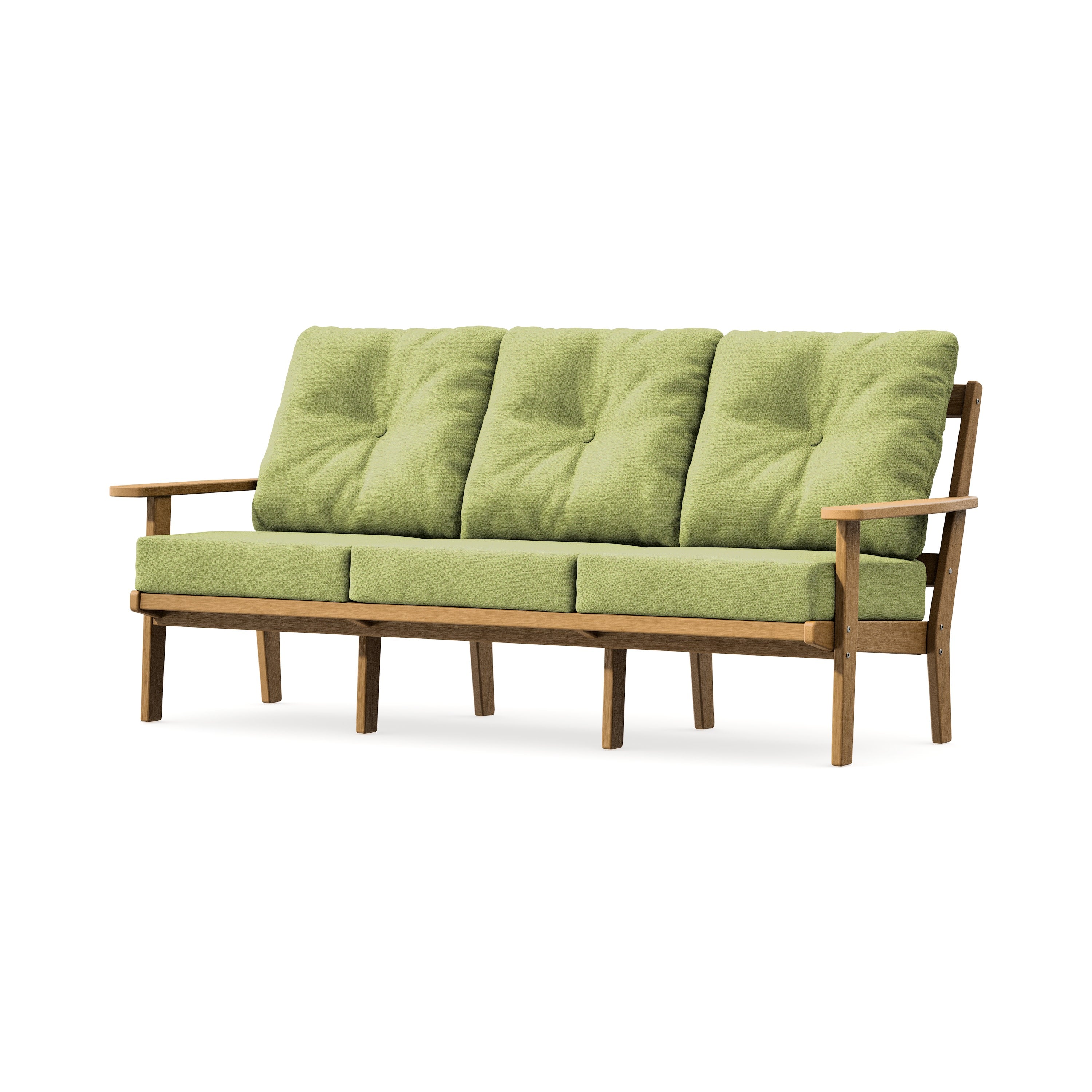 PrairieDeep Seating Sofa in Natural / Chartreuse Boucle