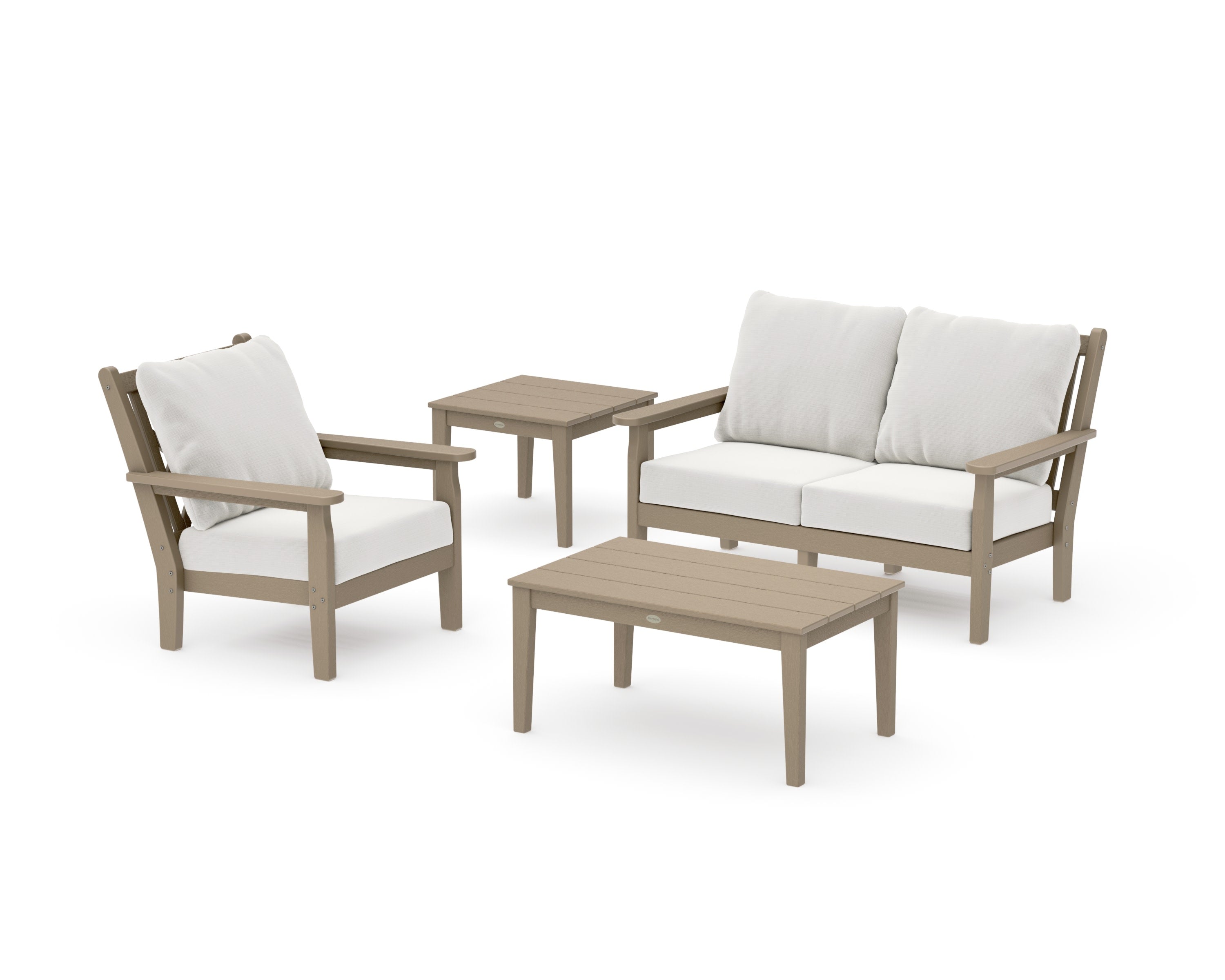 Chippendale 4-Piece Deep Seating Set in Vintage Sahara / Natural Linen
